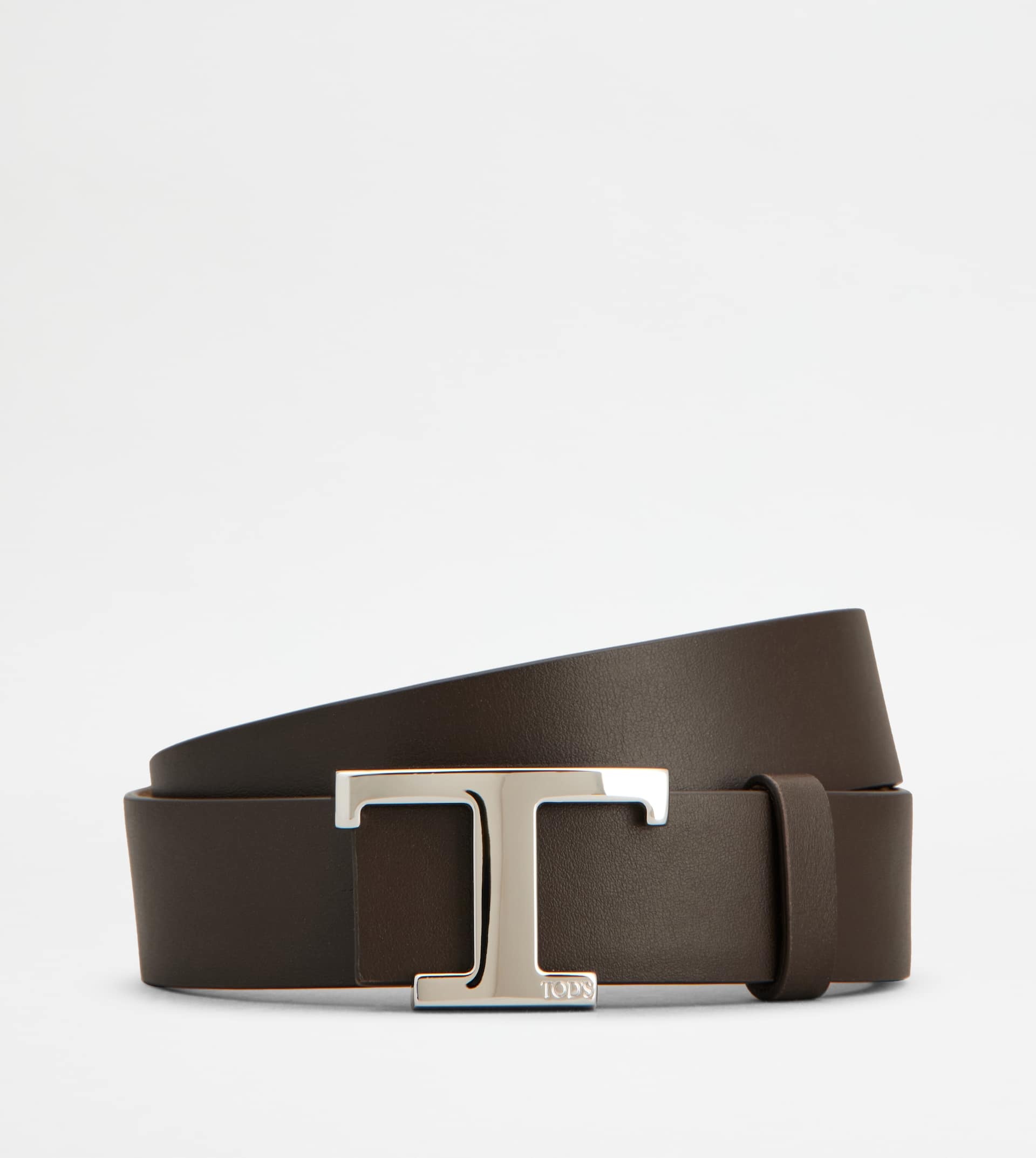 T TIMELESS REVERSIBLE BELT IN LEATHER - BROWN - 2