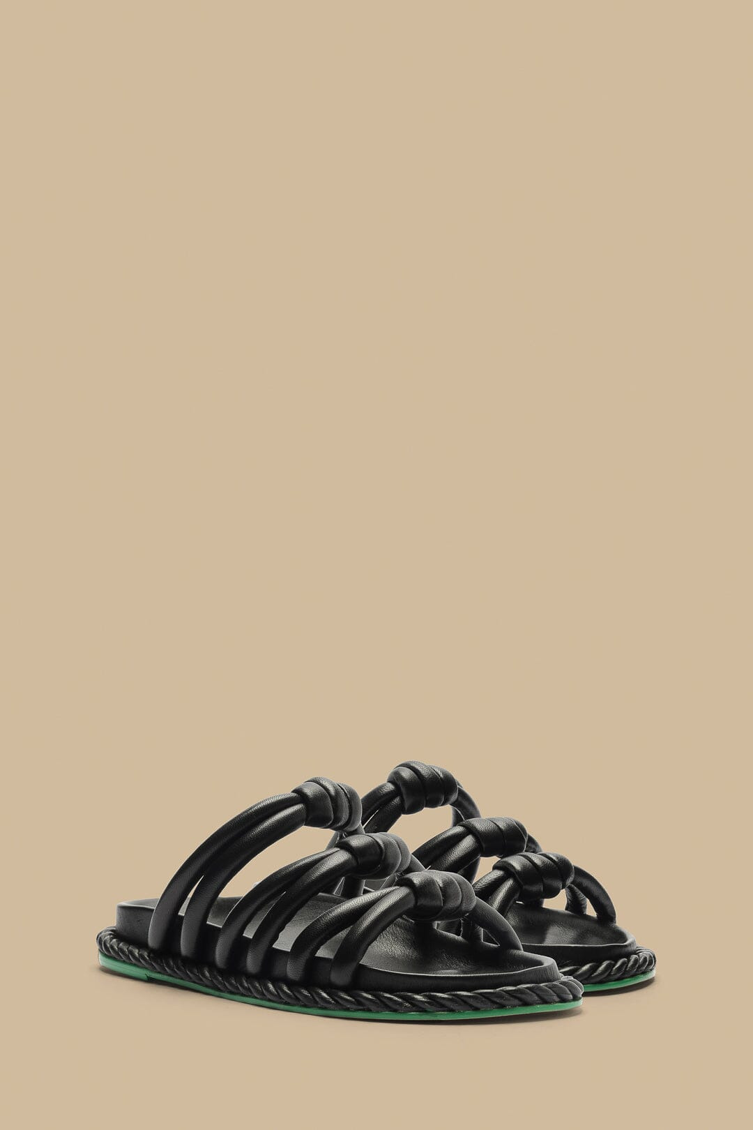 Black Tie Flat Sandal - 2