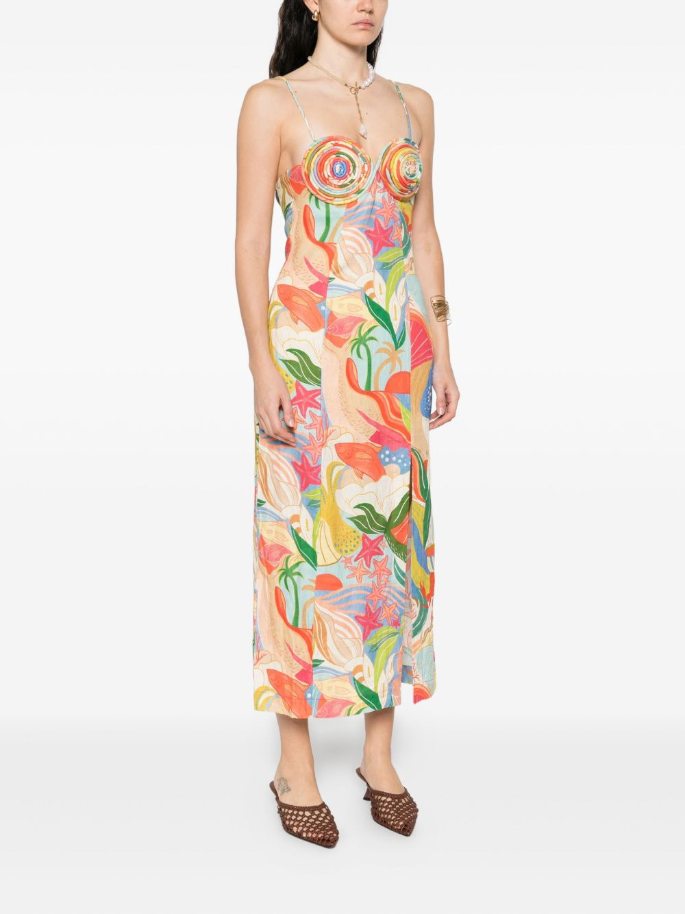 graphic-print midi dress - 3