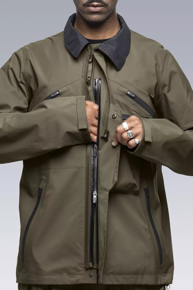 J1A-GTKR-RFM KR EX 3L Gore-Tex® Pro Interops Jacket RAF Green with size 5 WR zippers in matte black 21