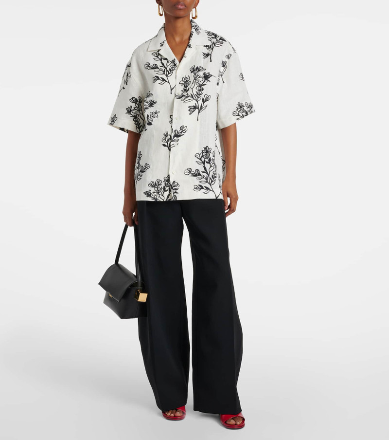 JACQUEMUS Jean floral linen bowling shirt outlook