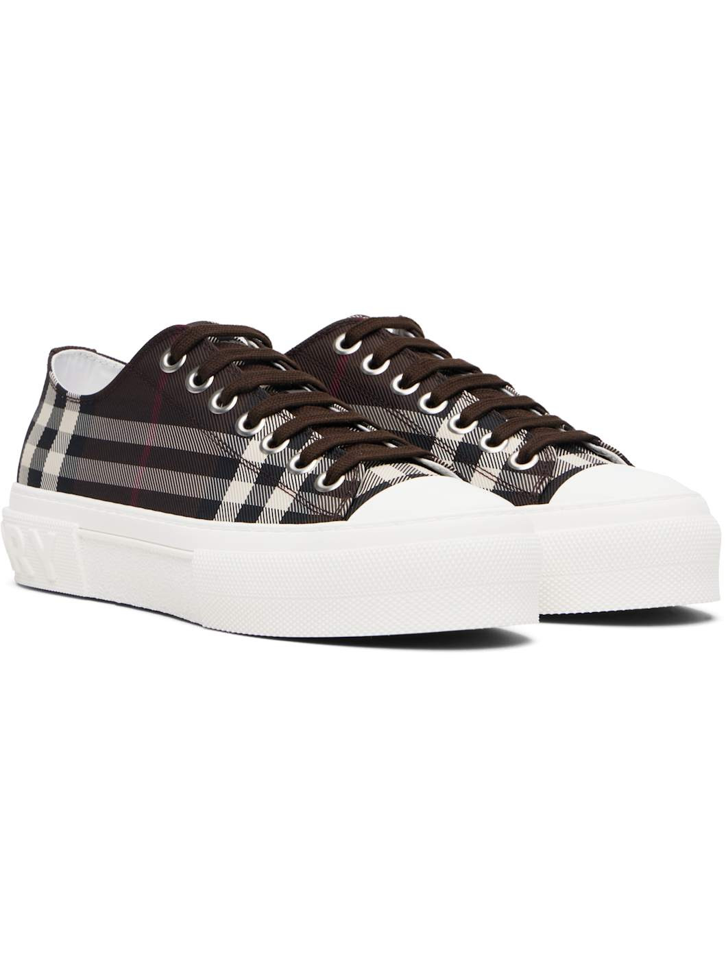 Brown Check Sneakers - 4