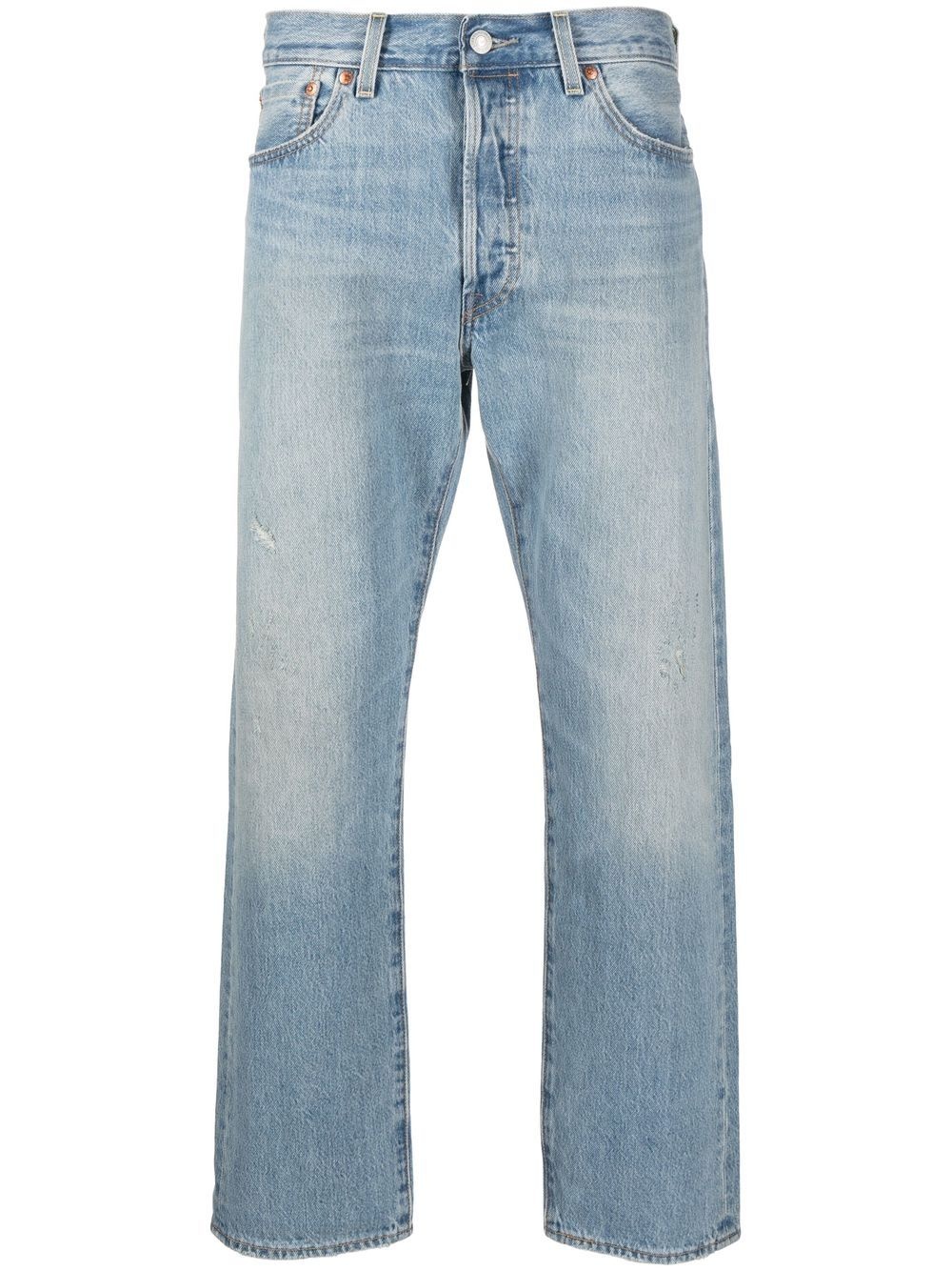 light-wash straight leg jeans - 2