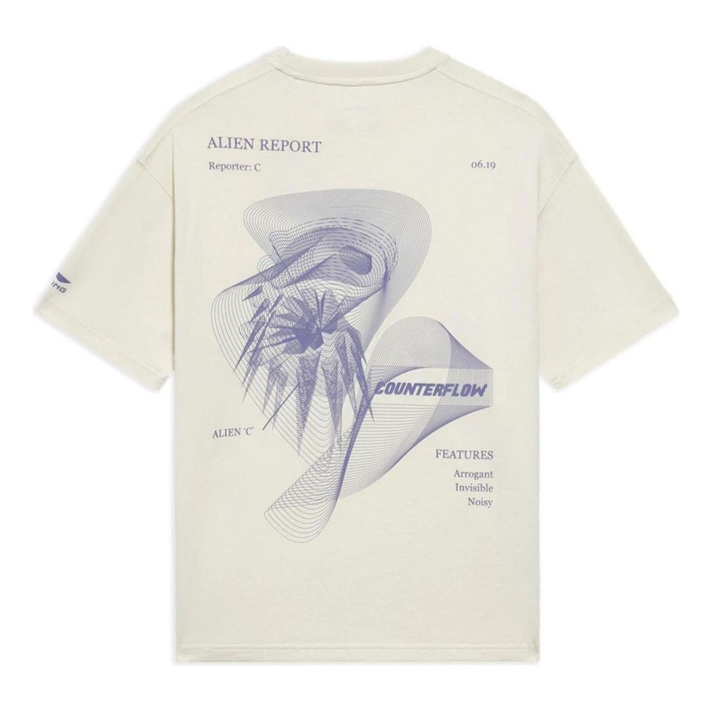 Li-Ning Li-Ning Counterflow Graphic T-shirt 'Creamy White' AHSS885-2 outlook