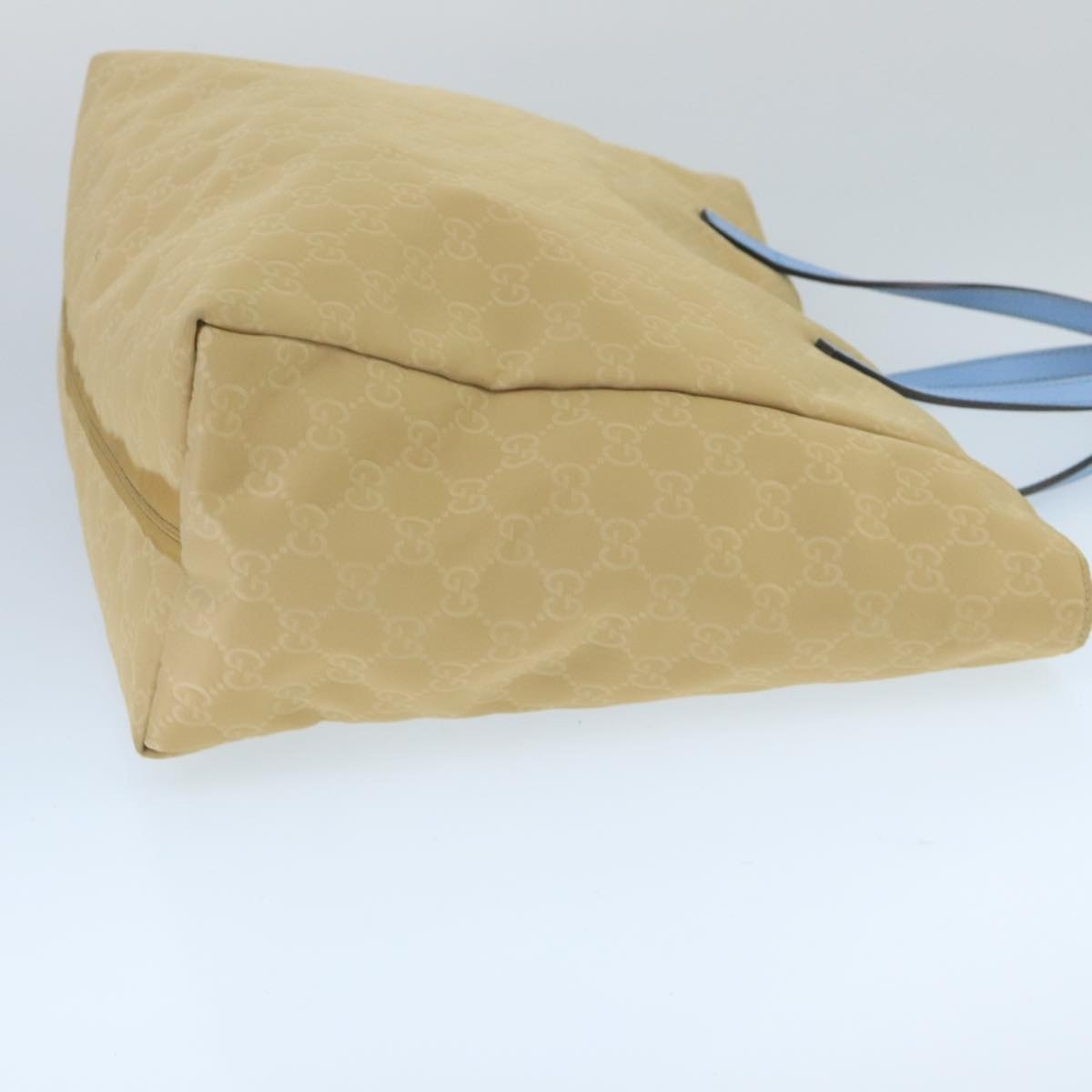 GUCCI GG Canvas Tote Bag Nylon Beige Blue Silver - 3