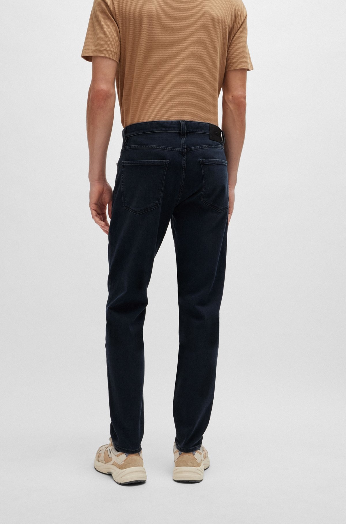 MAINE REGULAR-FIT JEANS IN COAL-NAVY ITALIAN DENIM - 4