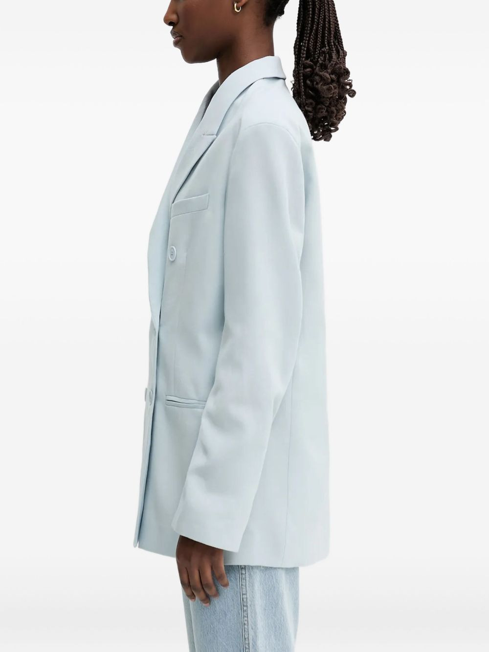 double-breasted embroidered blazer - 3