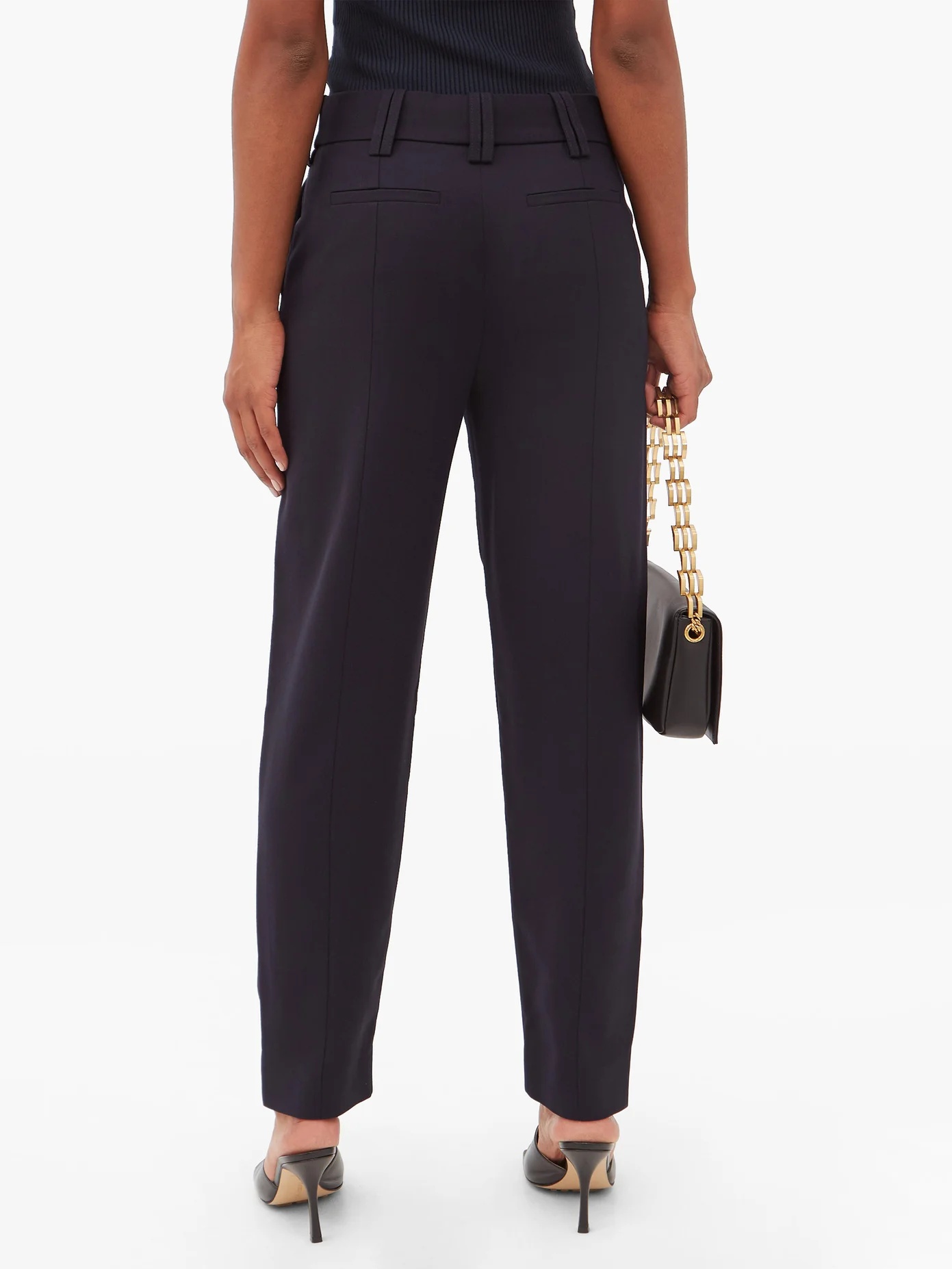 High-rise serge tapered-leg trousers - 5