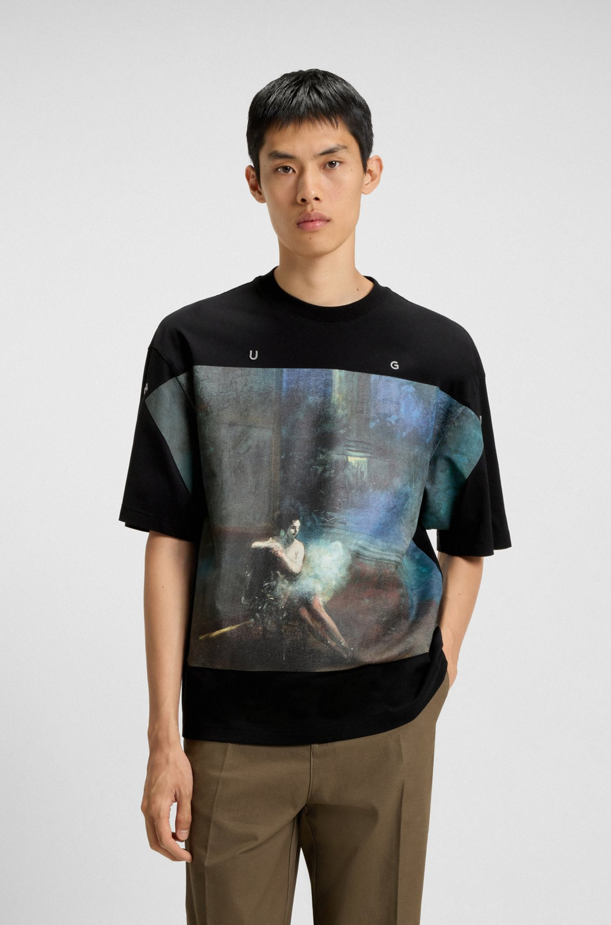 HUGO X APOH OVERSIZE-FIT COTTON T-SHIRT WITH BALLERINA ARTWORK - 2