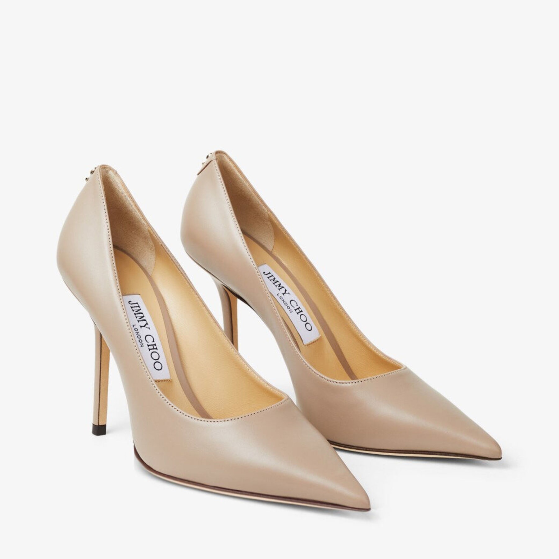 Love 100
Stone Calf Leather Pointed-Toe Pumps with JC Emblem - 2