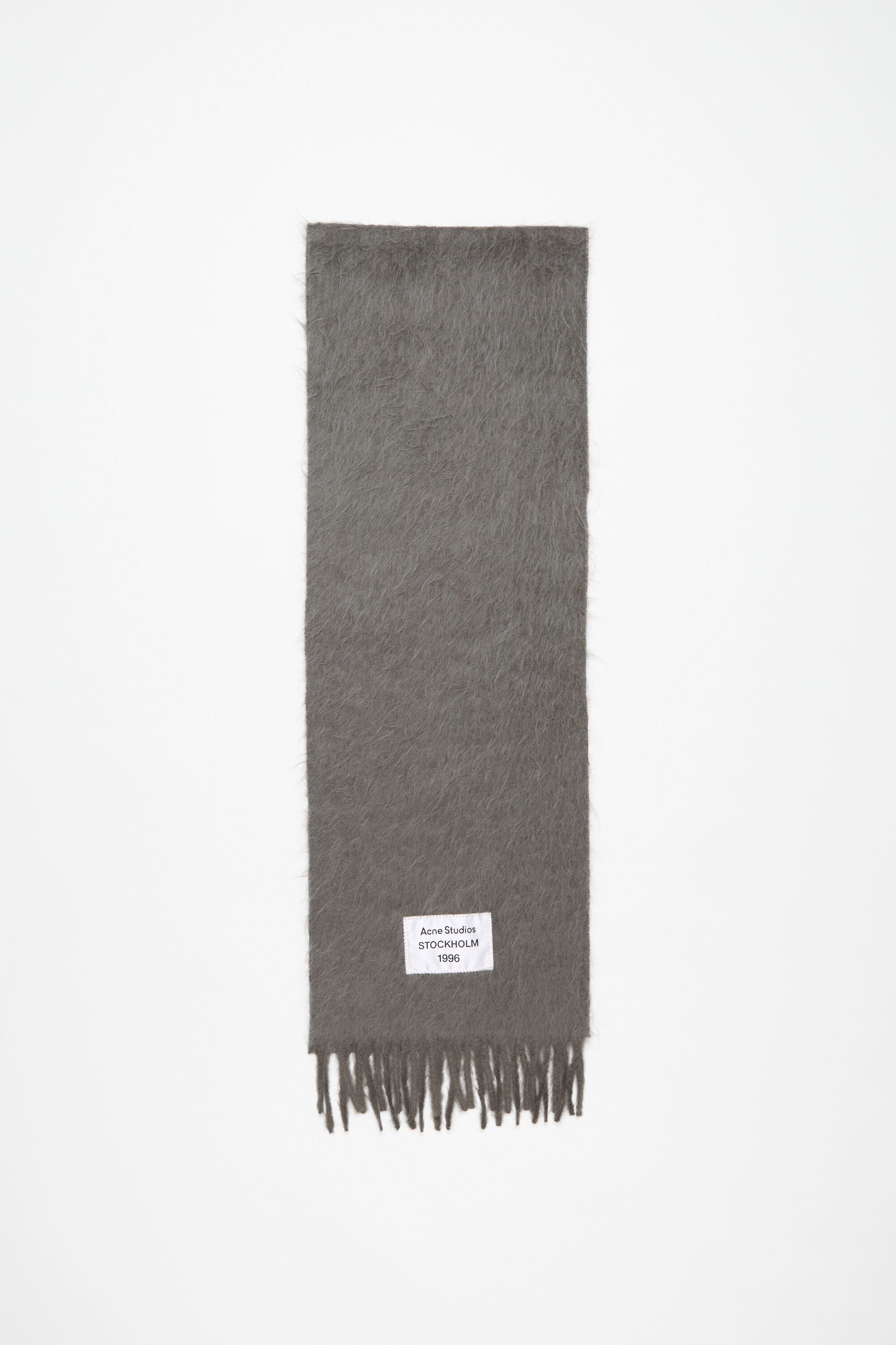 Acne Studios｜MUFFLERS ( NR NEW GREY MELANGE (CA02 Acne Studios - Fringe wool scarf – Narrow - Grey Melange