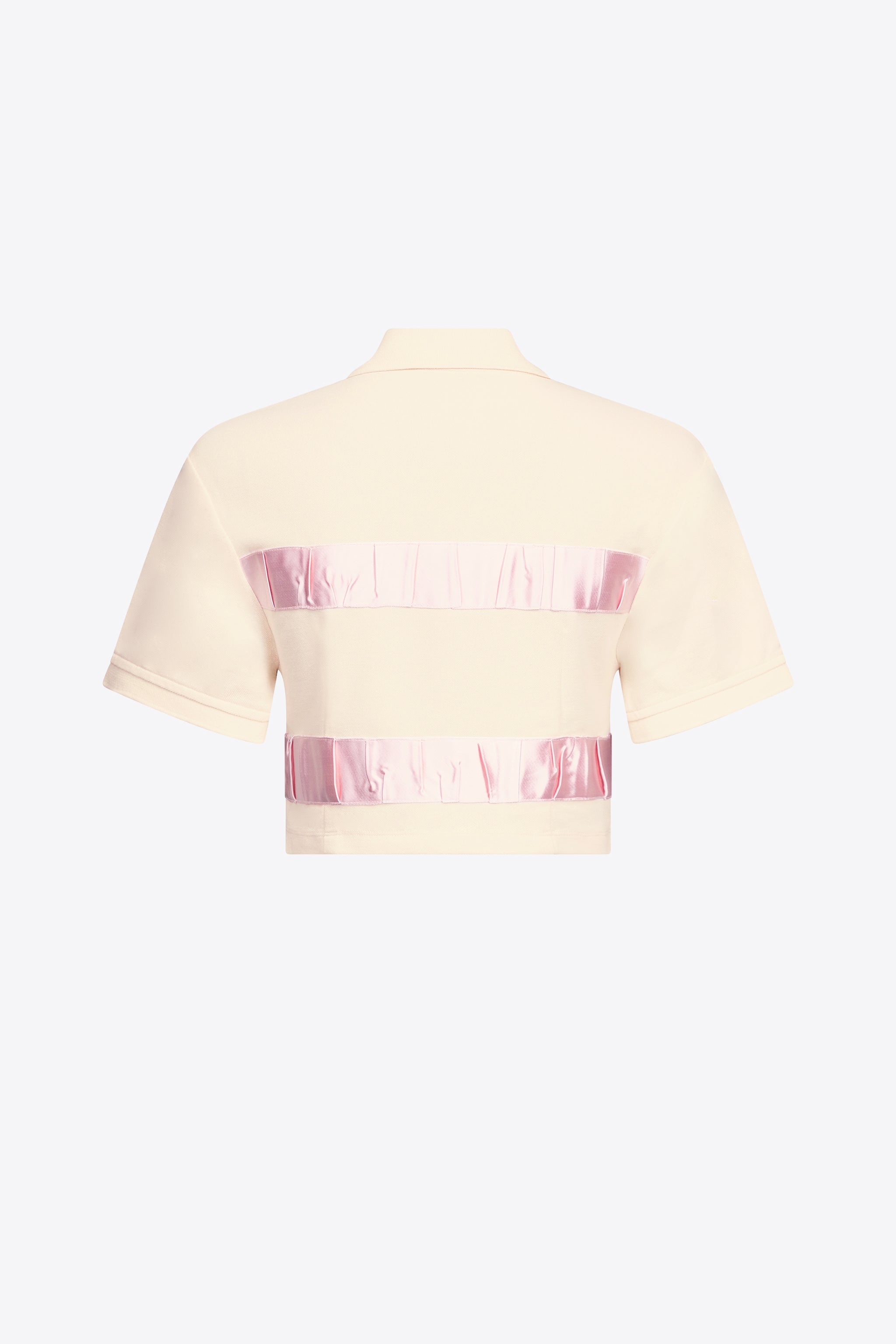 CRYSTAL EMBELLISHED BOW CROPPED POLO - 2