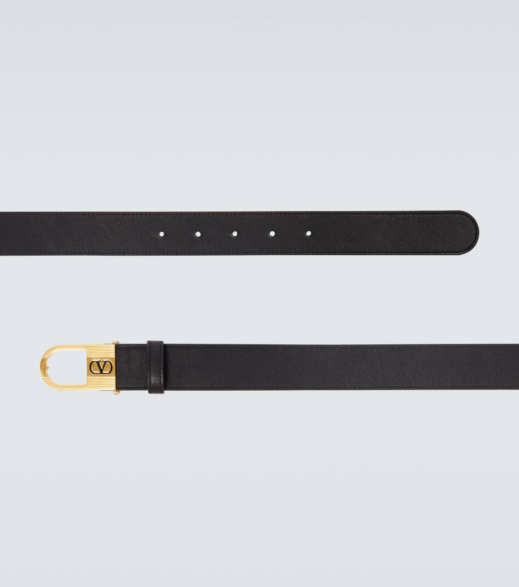 VLogo leather belt - 4