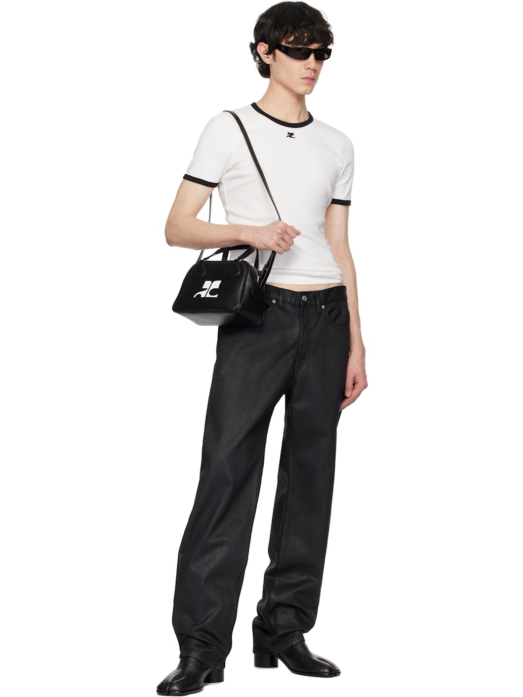 White & Black Signature Contrast T-Shirt - 5
