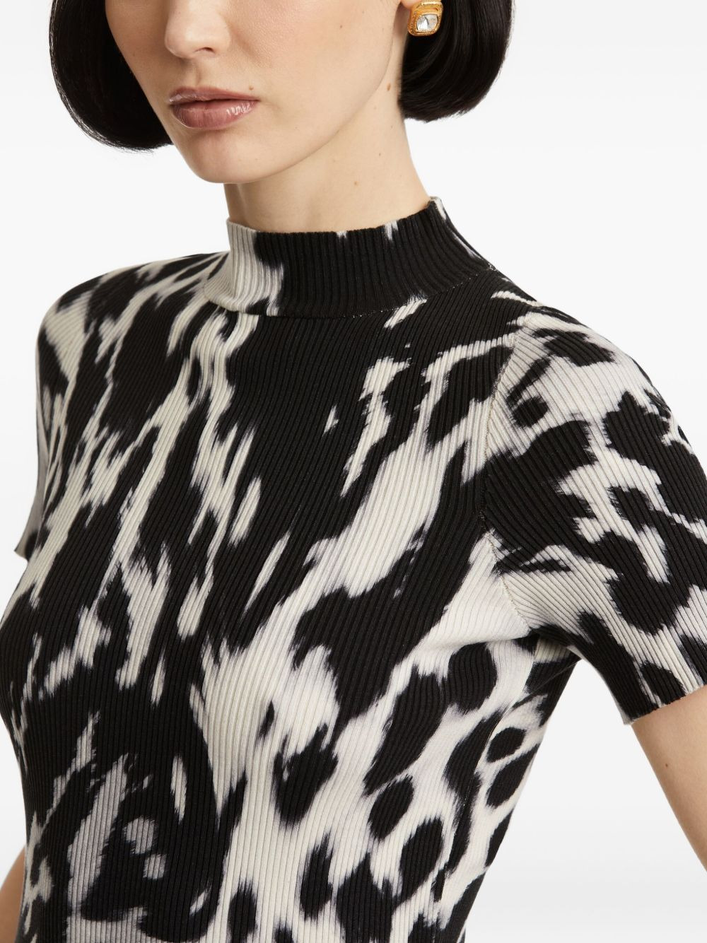 ribbed printed T-shirt - 5