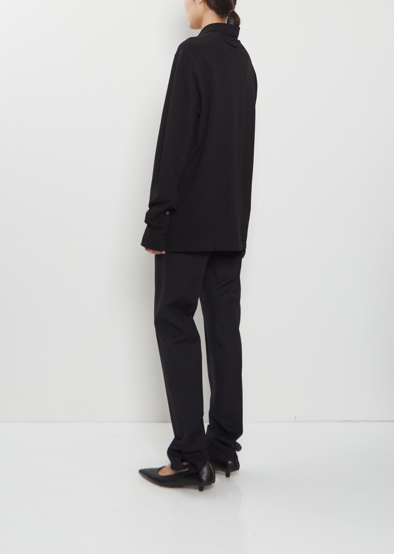 SETCHU Origami Cotton Polo Shirt — Black outlook