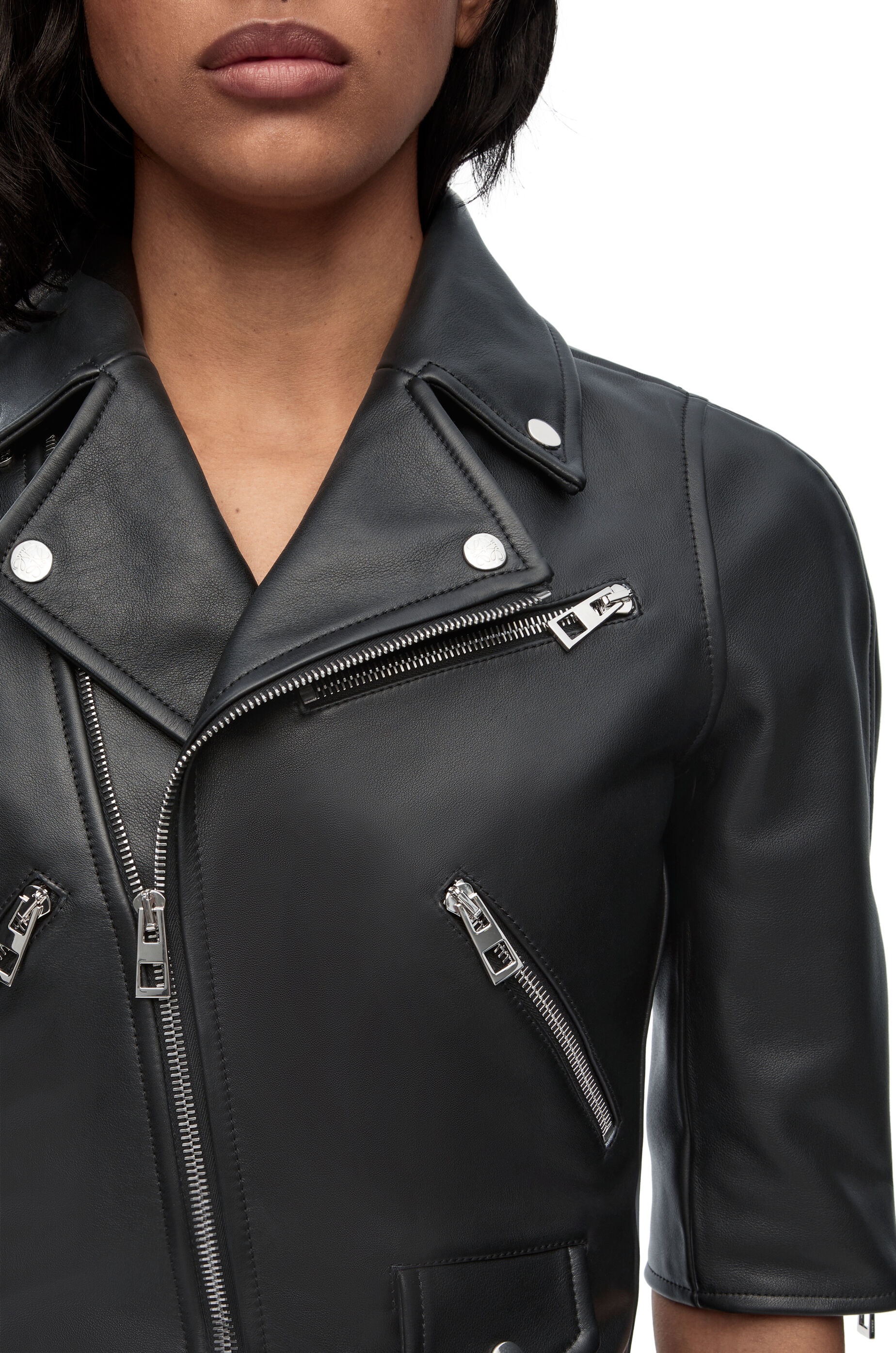 Short biker jacket in nappa - 5