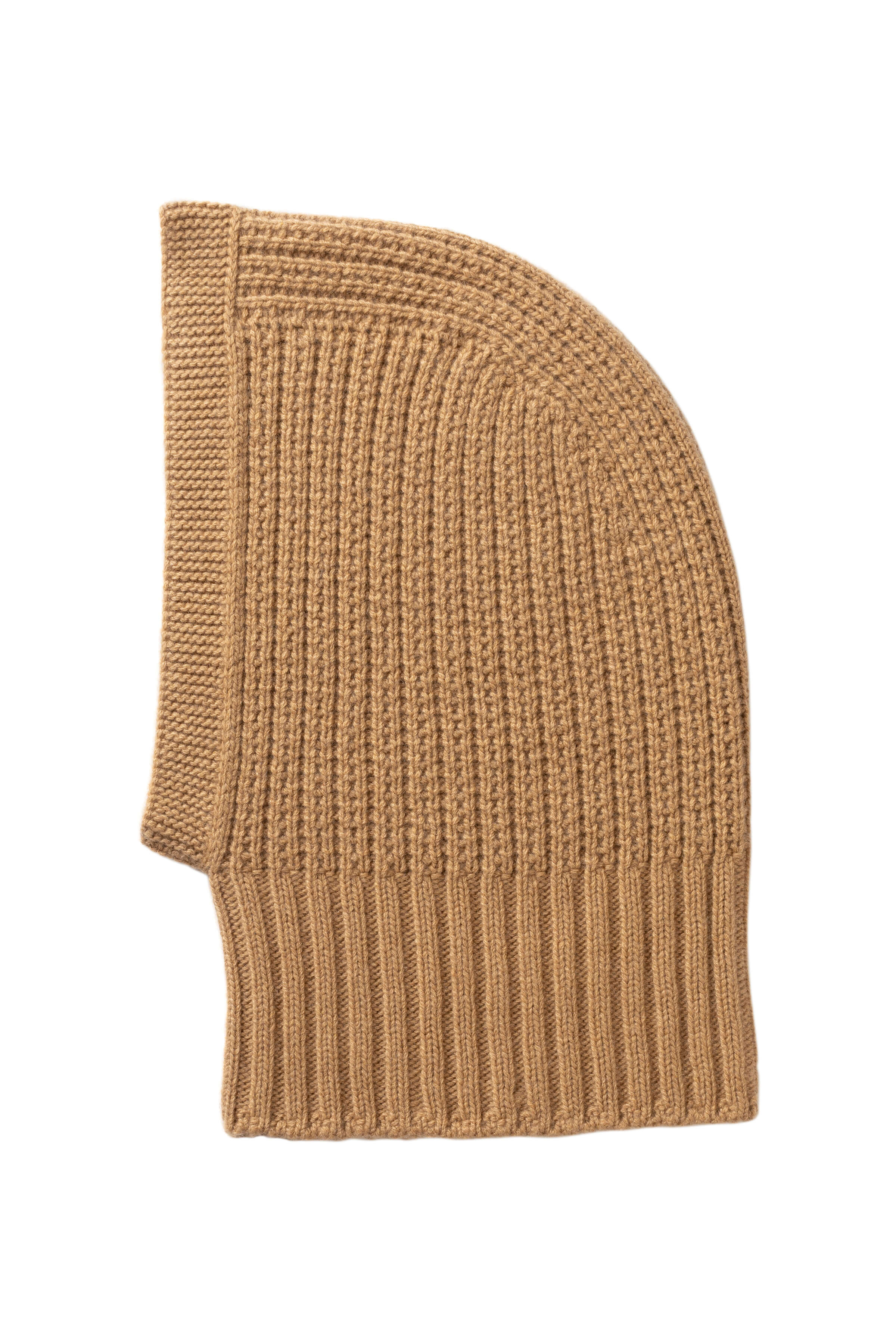 Waffle Stitch Camel Cashmere Hood - 3