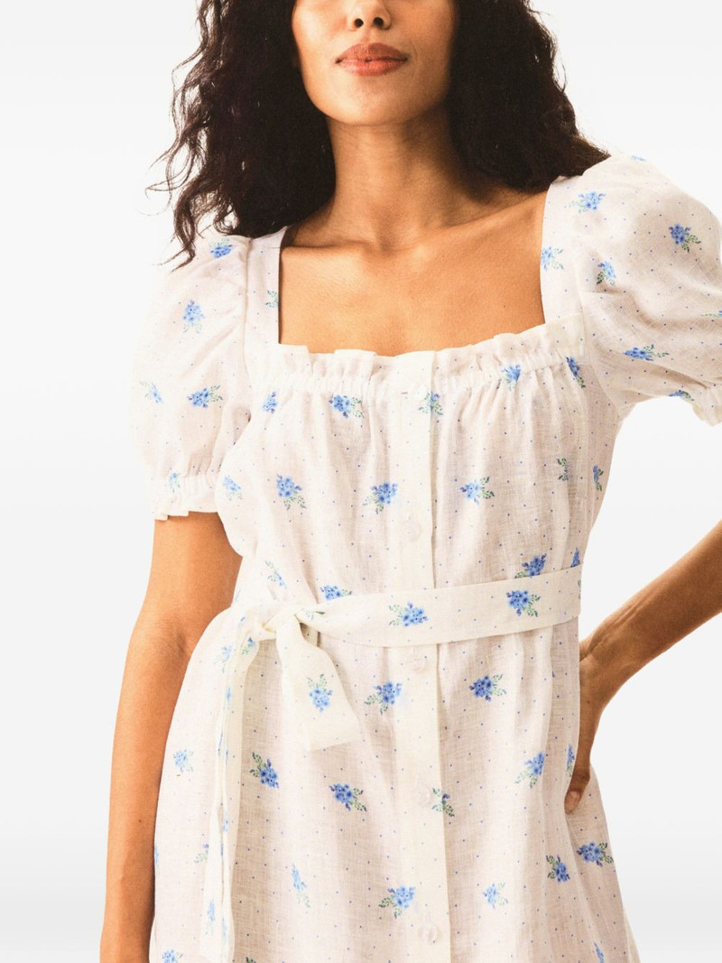 square-neck floral linen dress 5