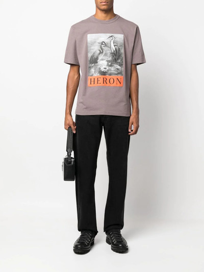 Heron Preston Heron-print cotton T-shirt outlook