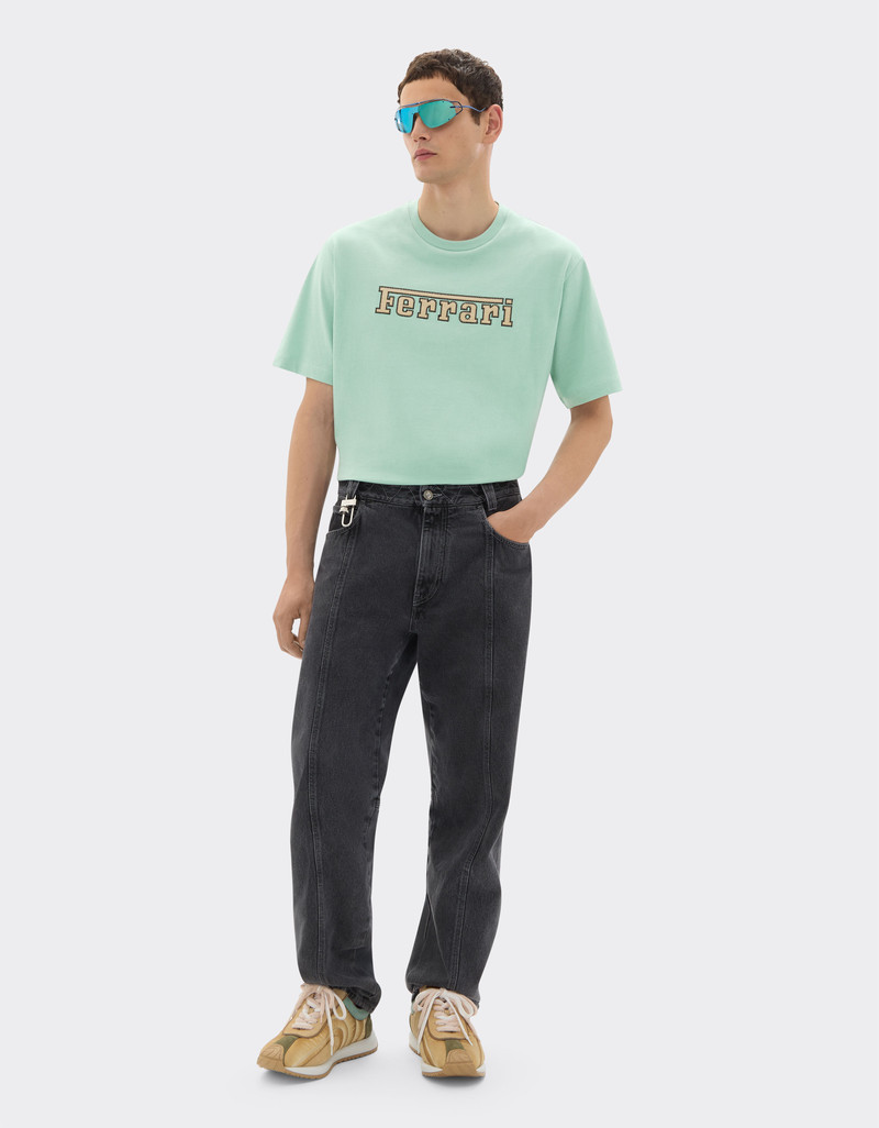 Ferrari Cotton T-shirt with embroidered Ferrari logo outlook