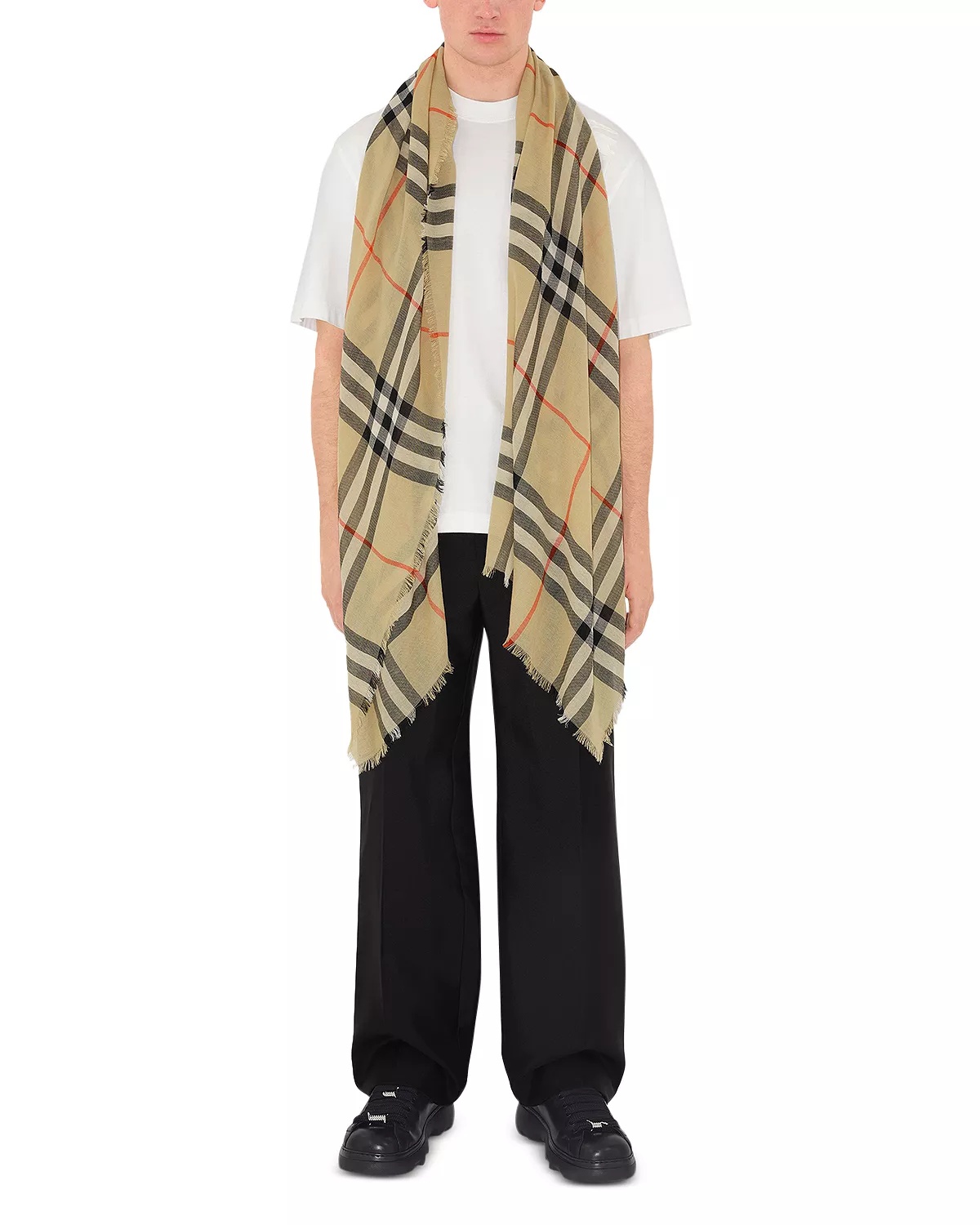 Check Wool Scarf - 5
