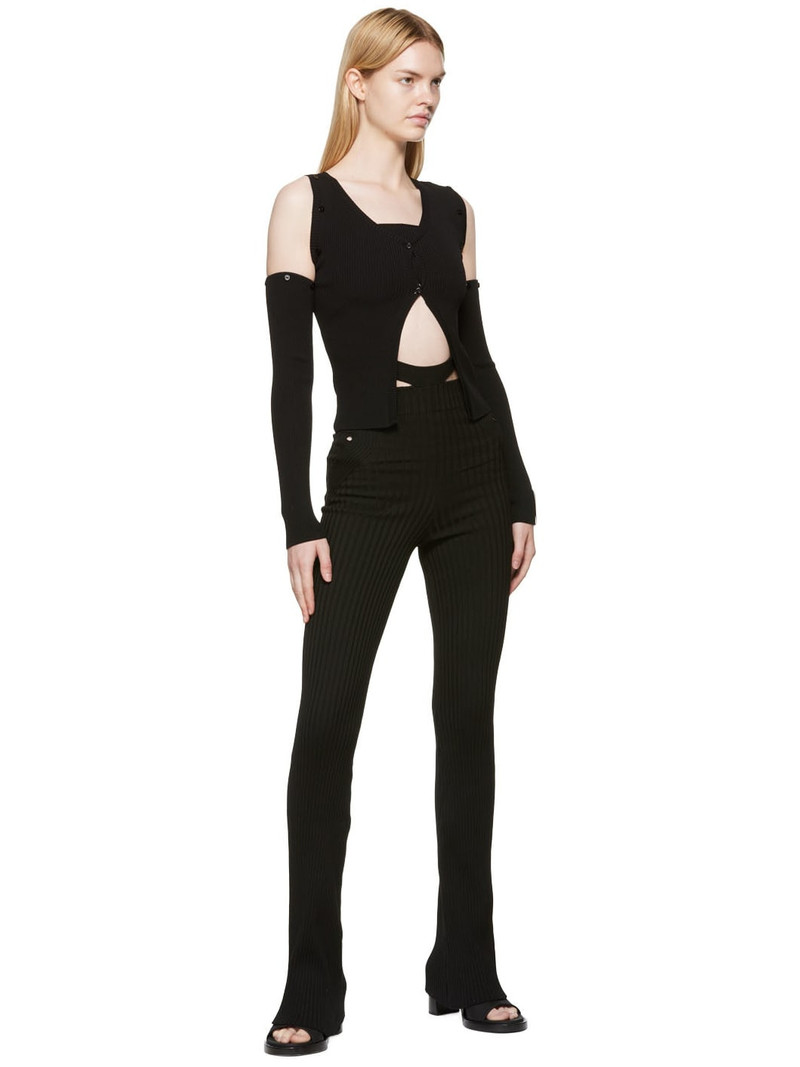 ANDREĀDAMO Black Ribbed Trousers outlook