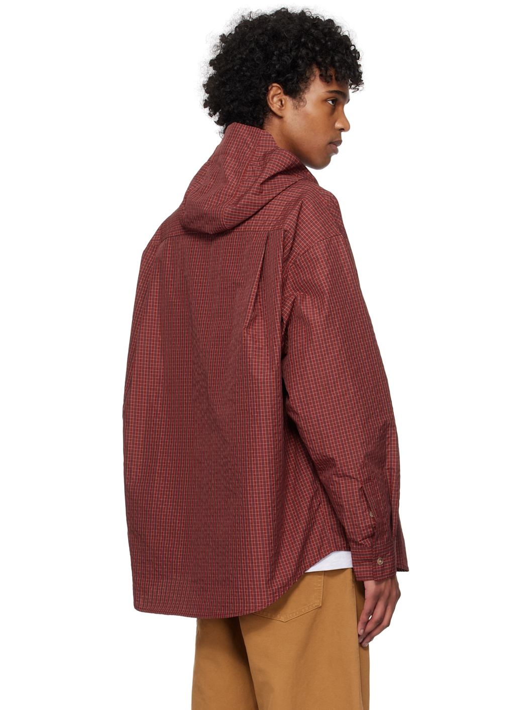 Red Check Hoodie Shirt - 3