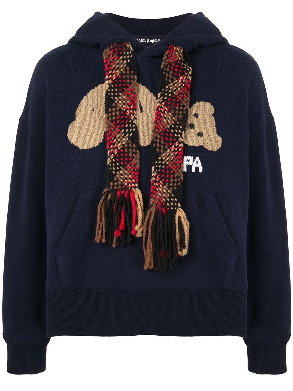 bear-embroiderd hoodie - 1