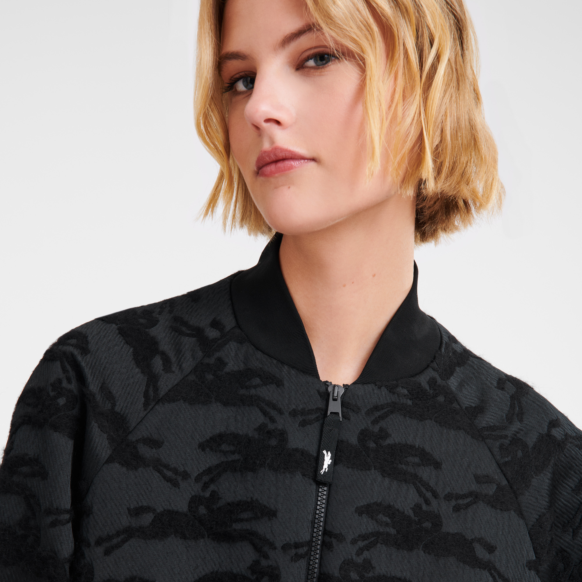 Bomber spirit short blouson Black - Jacquard fabric - 5