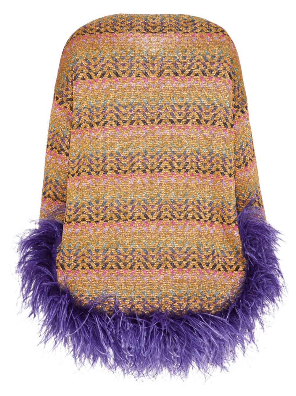 Optical Valentino feather-trim jumper - 2