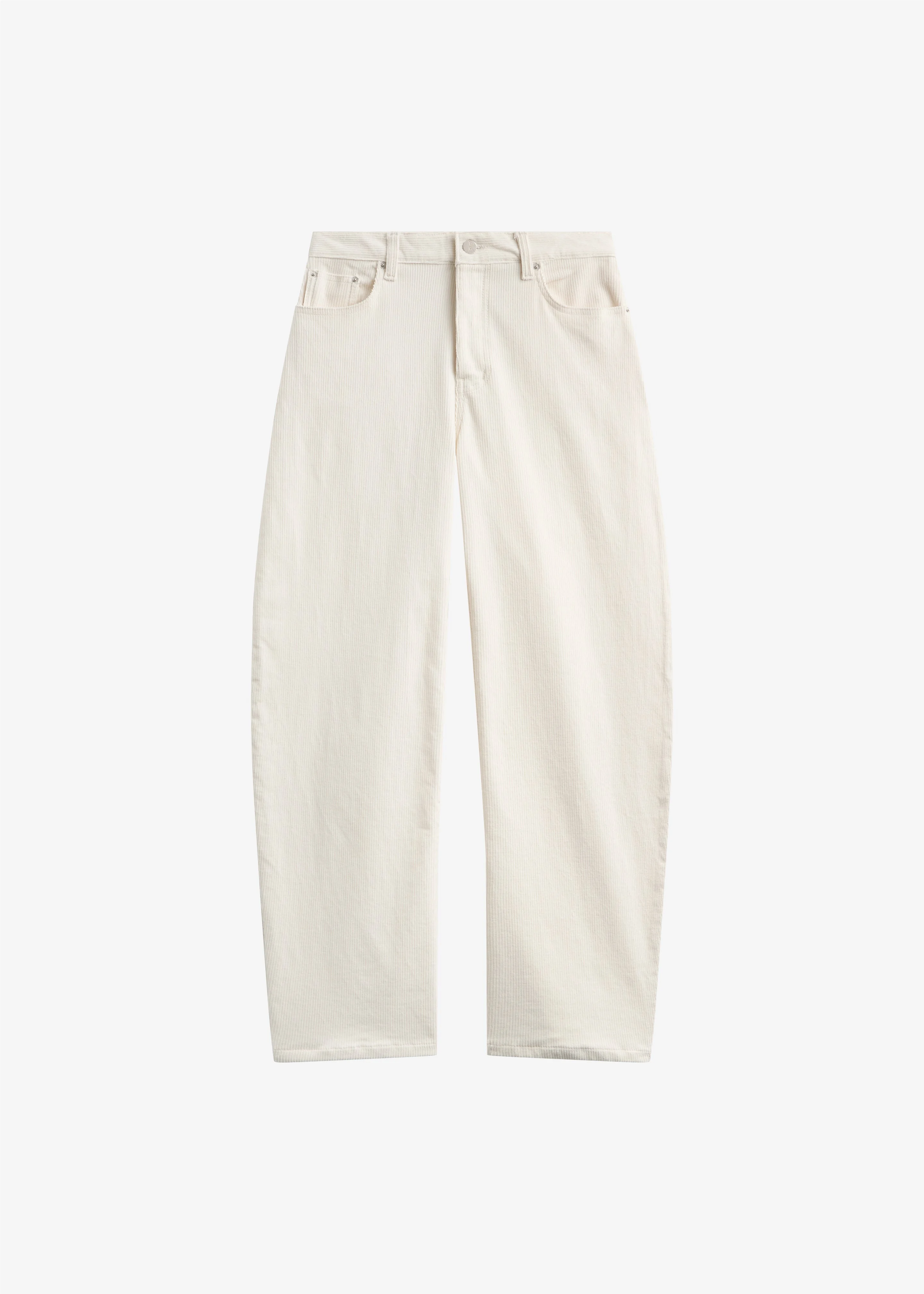 Caistor Corduroy Barrel Leg Pants - Ivory - 1
