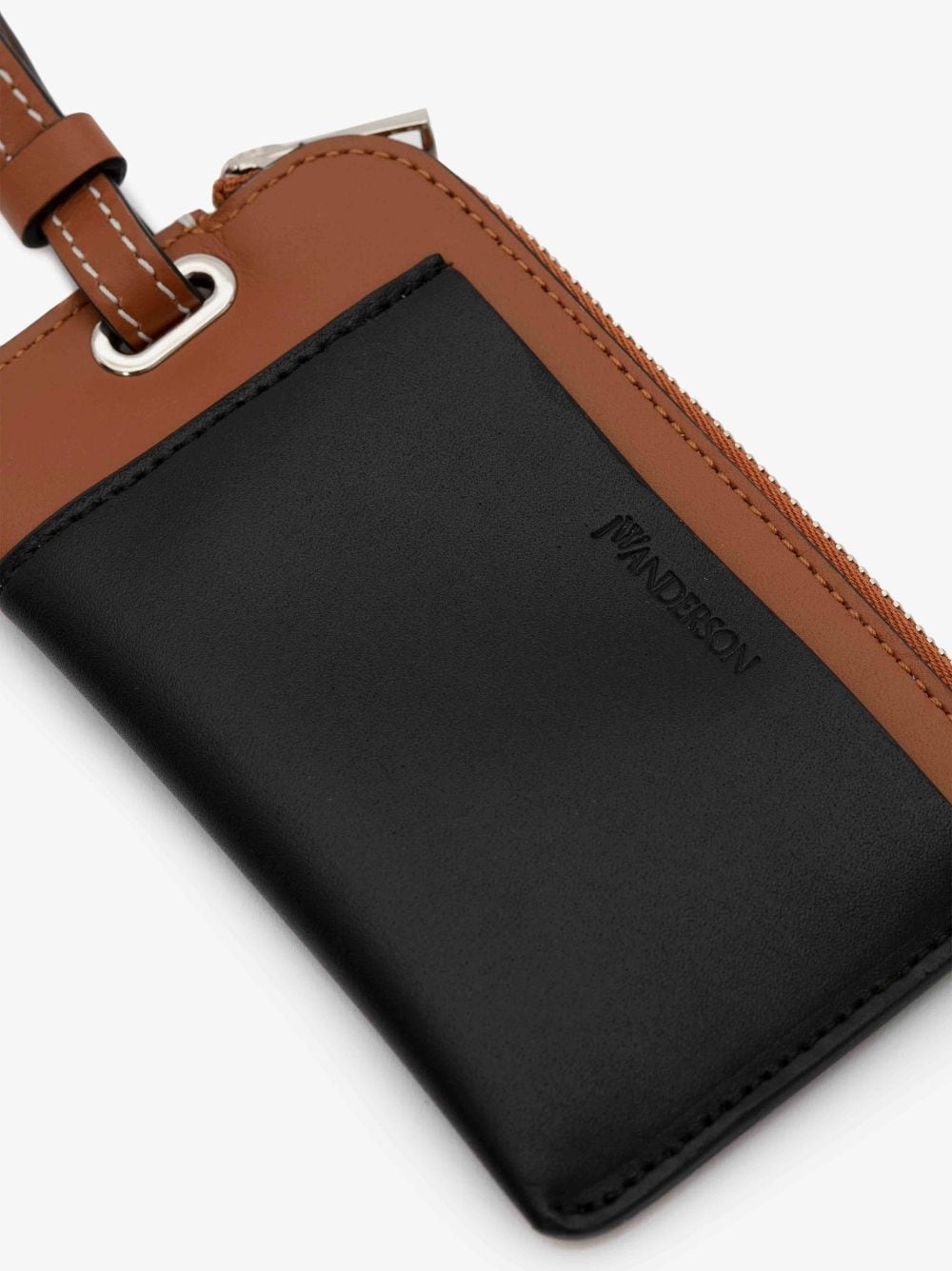 LEATHER ZIP-UP CARDHOLDER WITH STRAP - 4