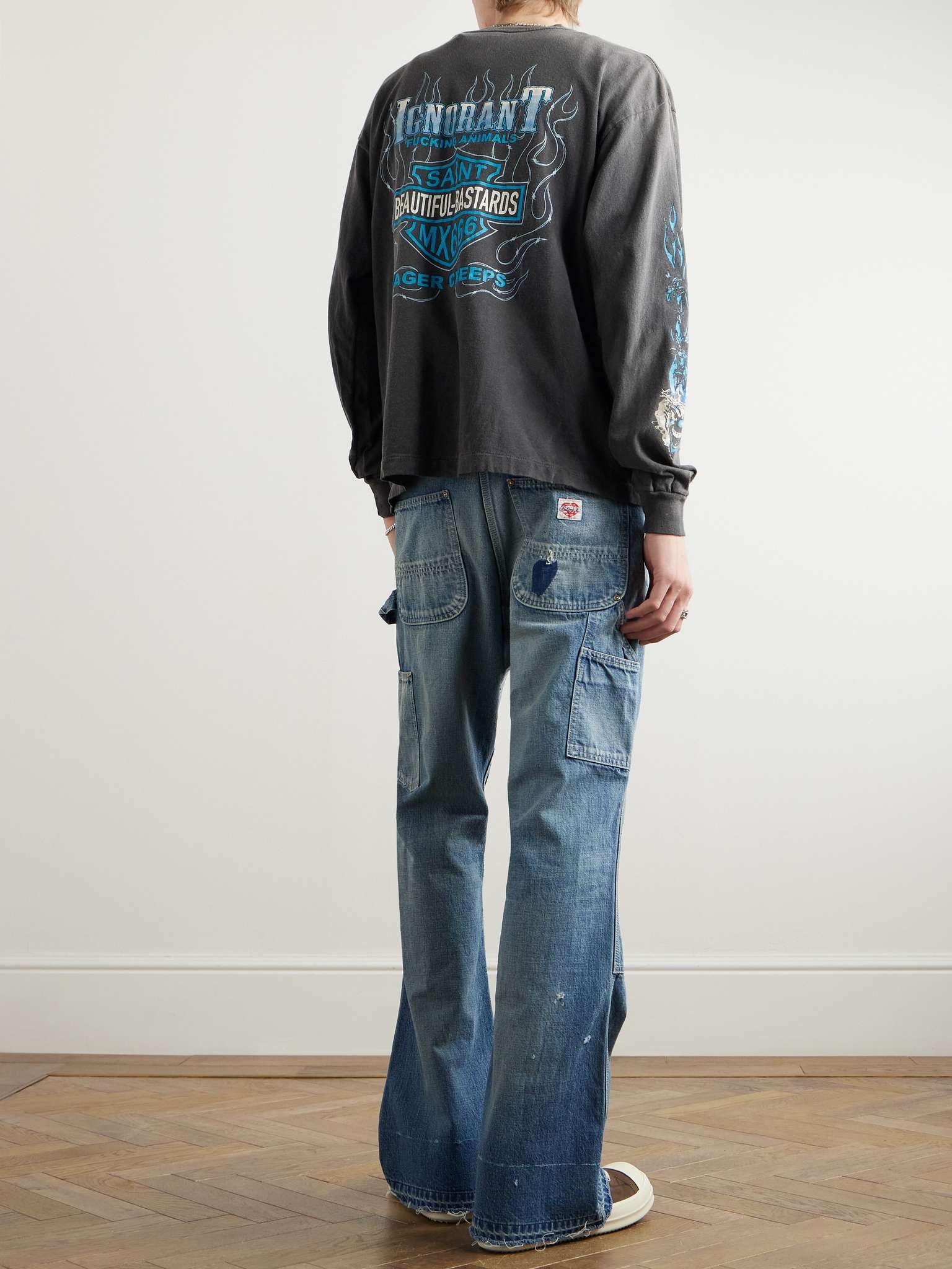 Goodbye Humanity Dice Distressed Printed Cotton-Jersey T-Shirt - 2