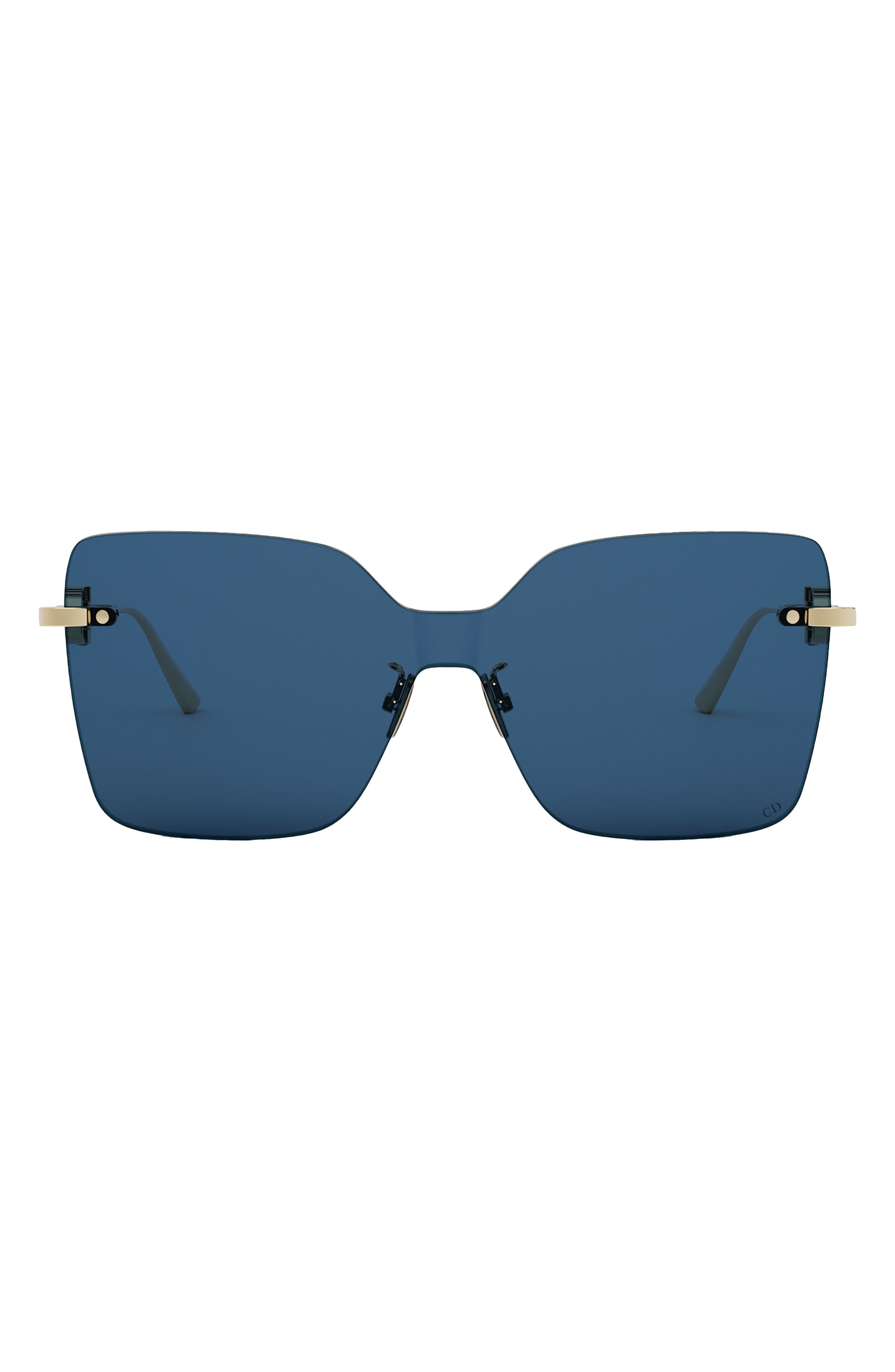 DIOR CD Chain M1U Mask Sunglasses in Shiny Gold Dh /Blue at Nordstrom - 1