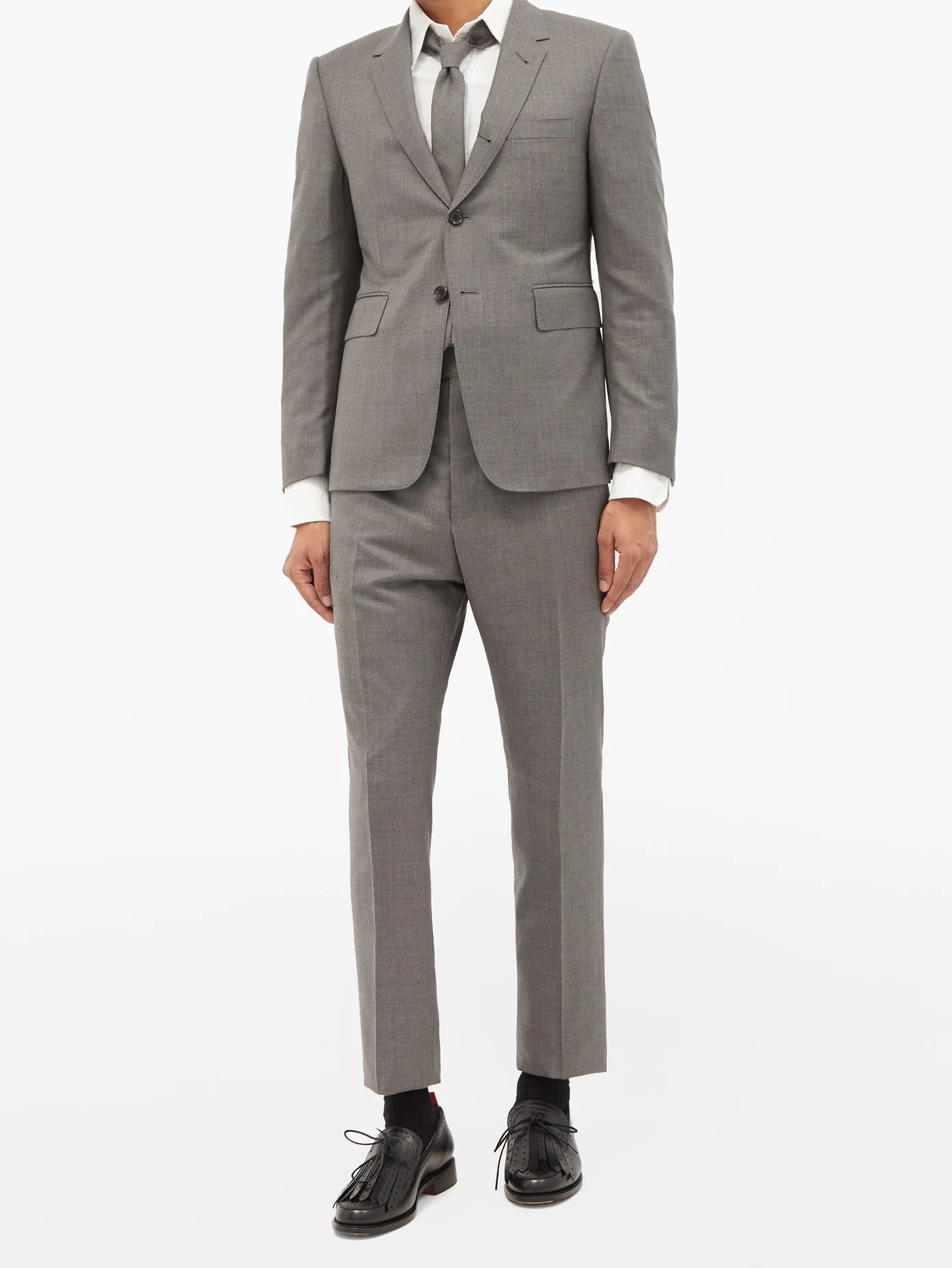 Single-breasted wool-twill suit and tie - 2