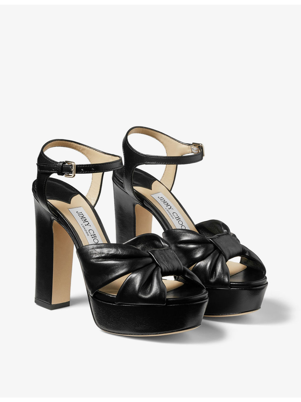 Heloise 120 bow-embellished leather platform-heeled sandals - 3