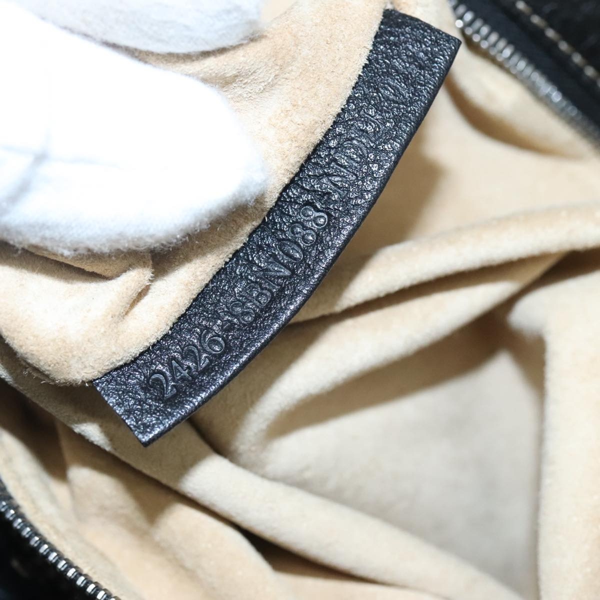 FENDI Celeria Hand Bag Leather Black Silver - 12