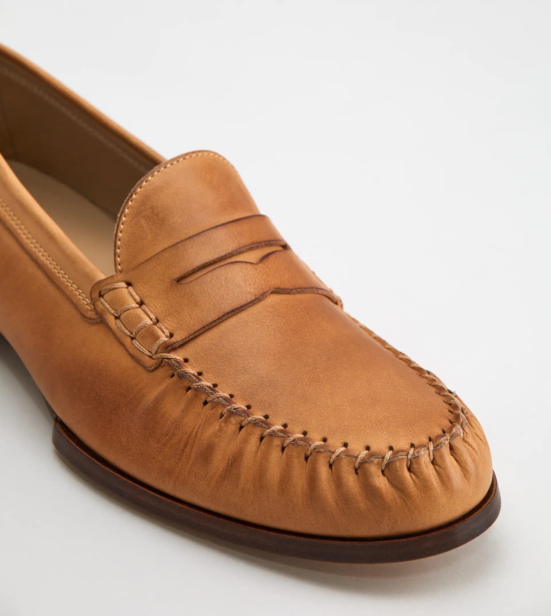 LOAFERS IN LEATHER - BROWN - 5