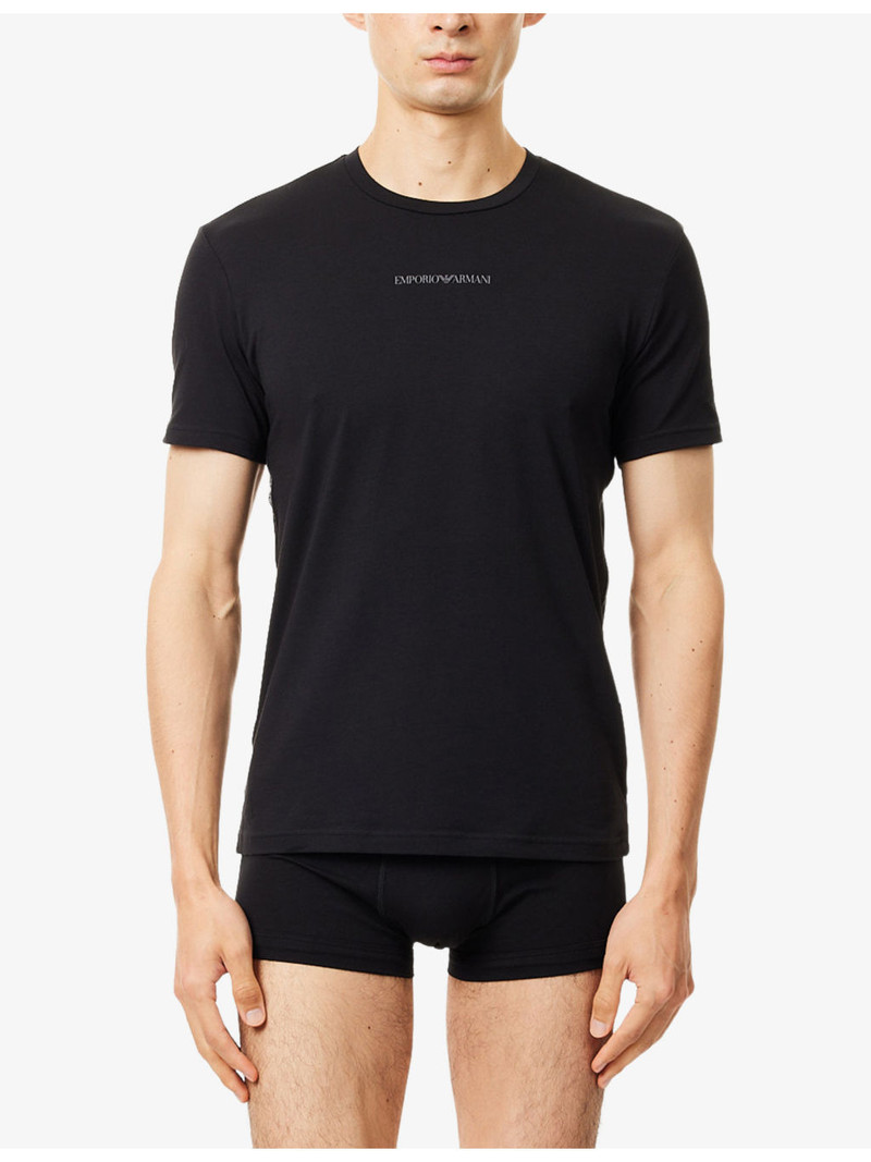 EMPORIO ARMANI Logo-Print Pack Of Two Cotton-Jersey T-Shirts outlook