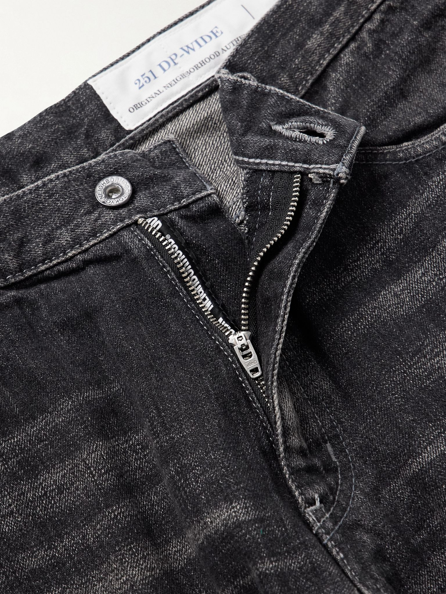 Straight-Leg Selvedge Jeans Black - 6