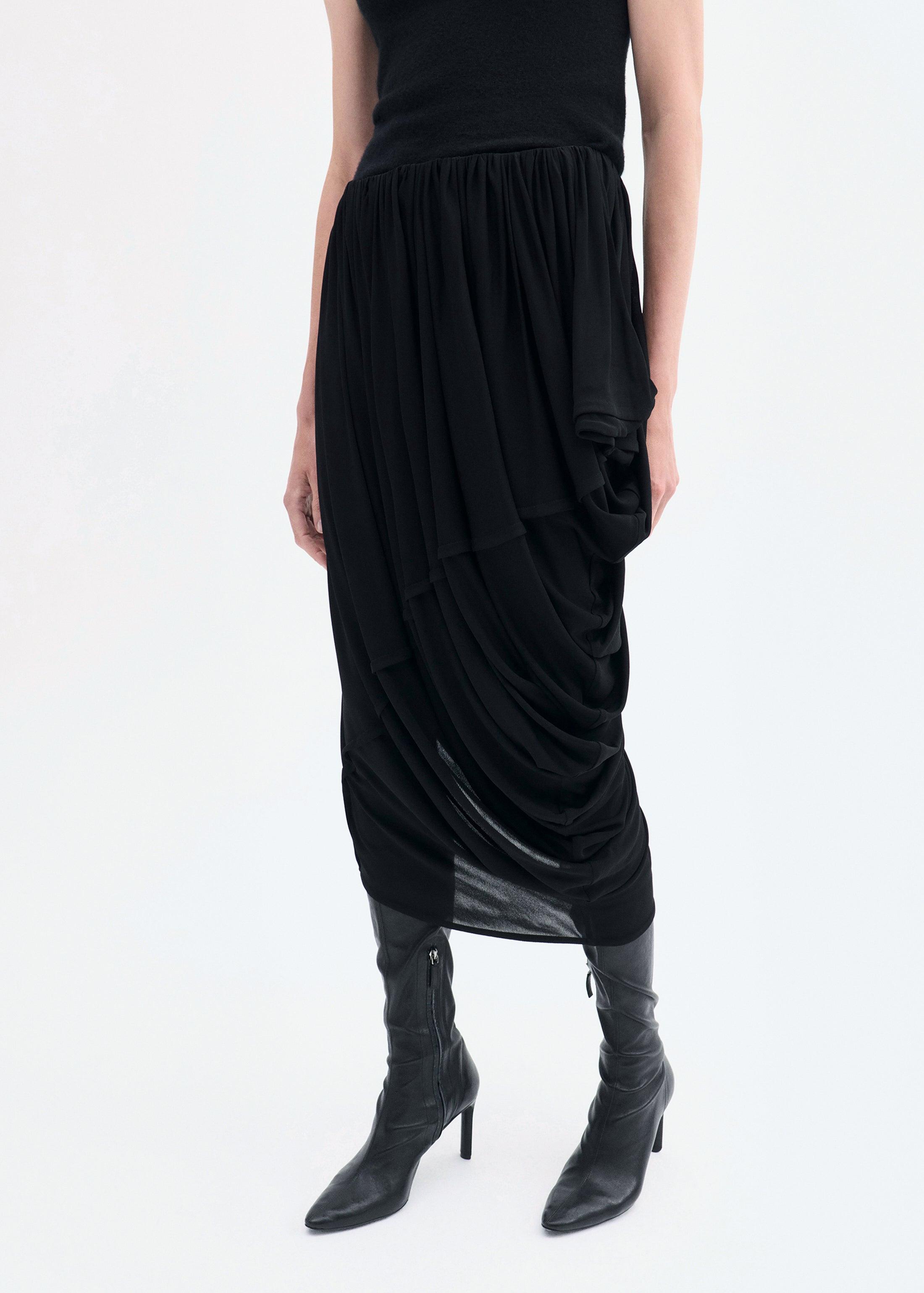 Draped Skirt in Viscose Jersey - 3