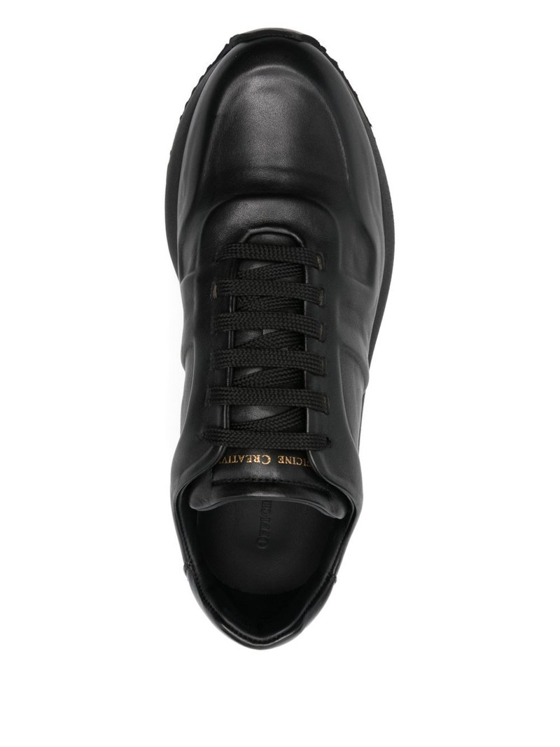 panelled leather sneakers 4