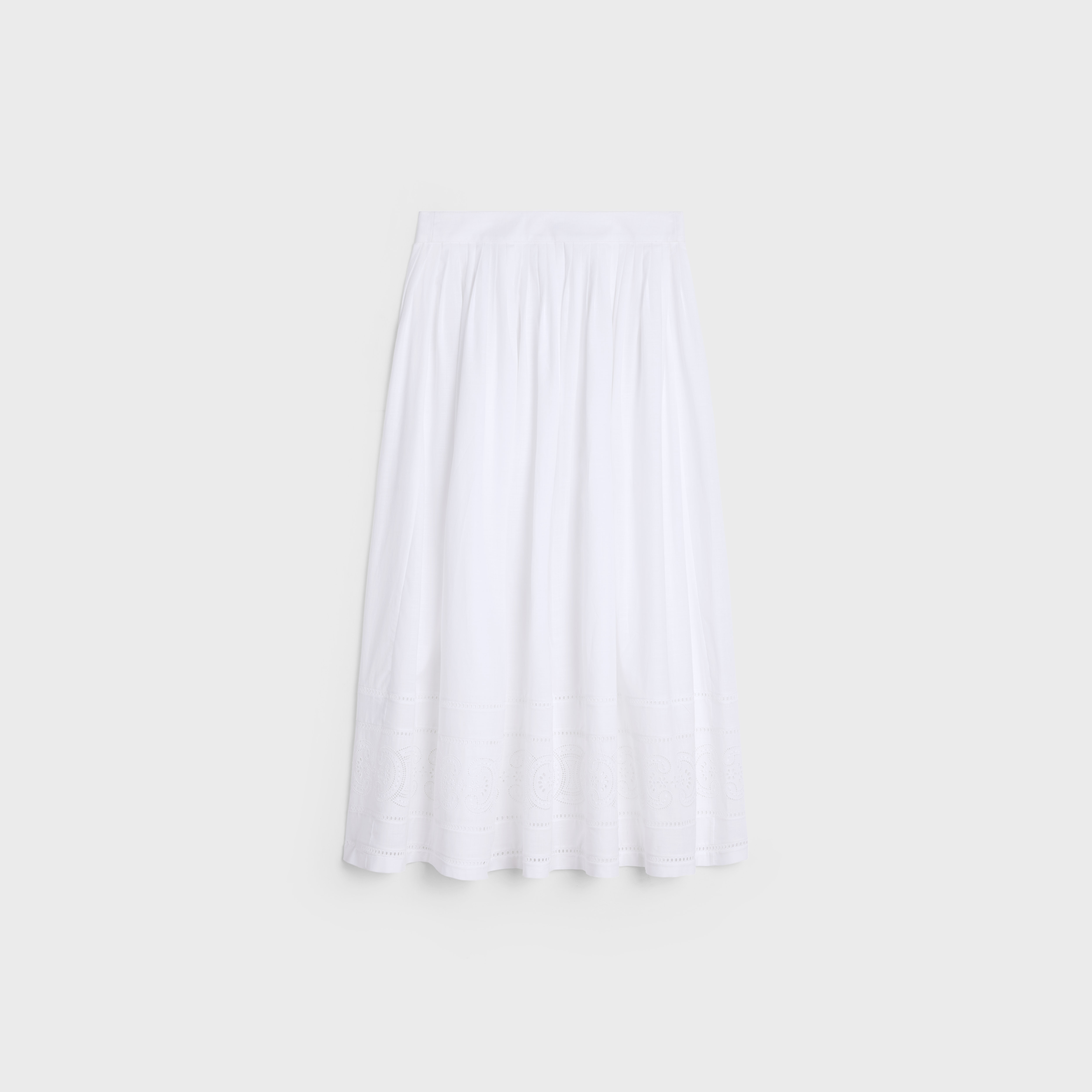 midi skirt in cotton batiste - 2