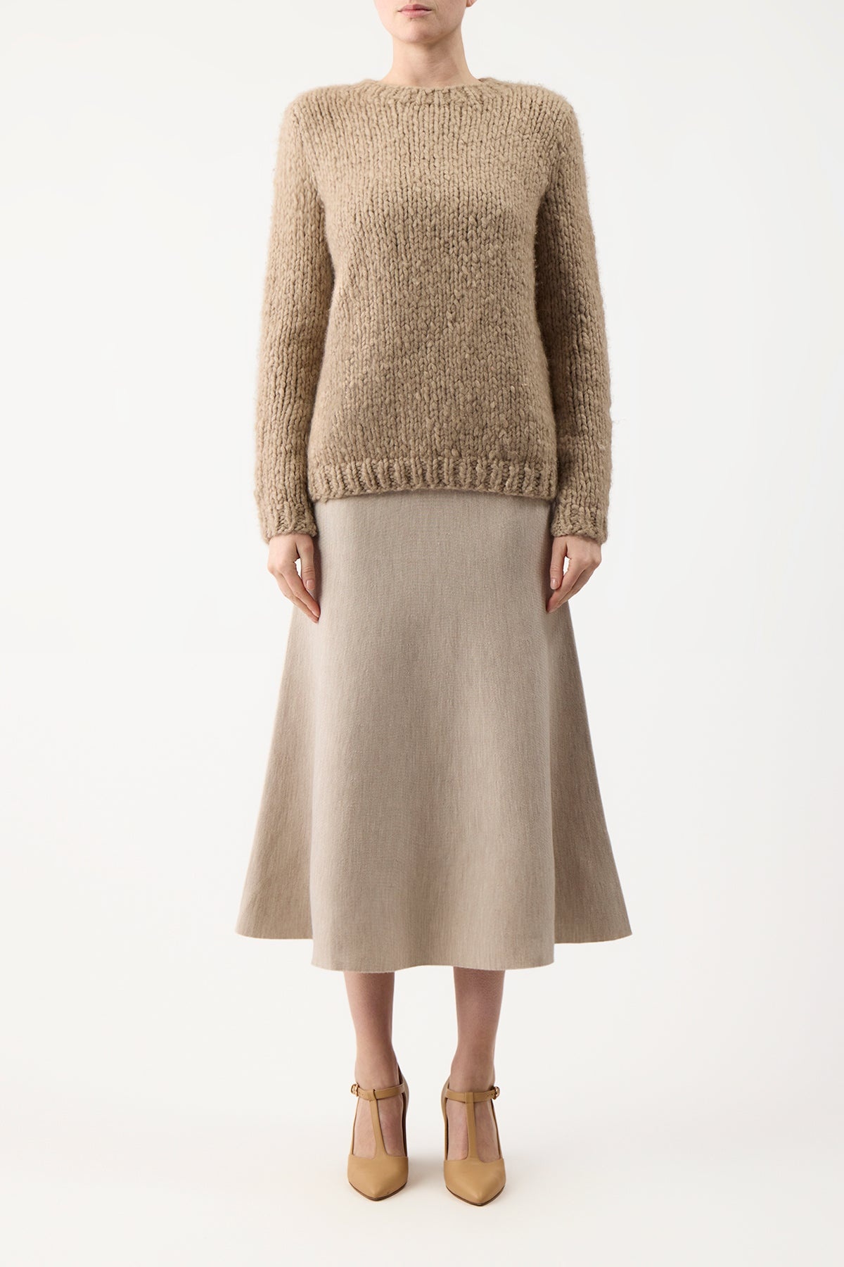 Lawrence Sweater in Oatmeal Welfat Cashmere - 3