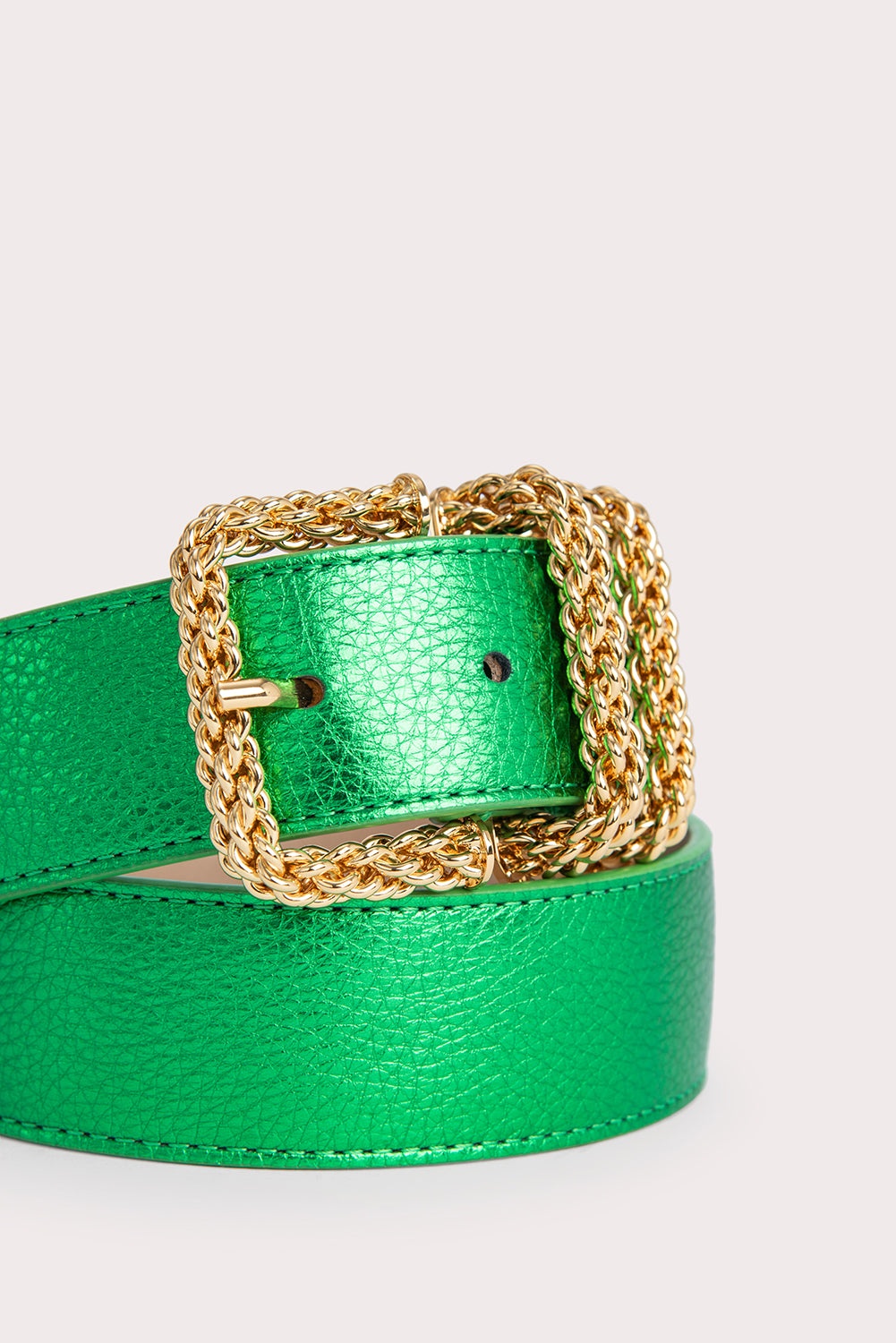 Katina Green Metallic Grain Leather - 3