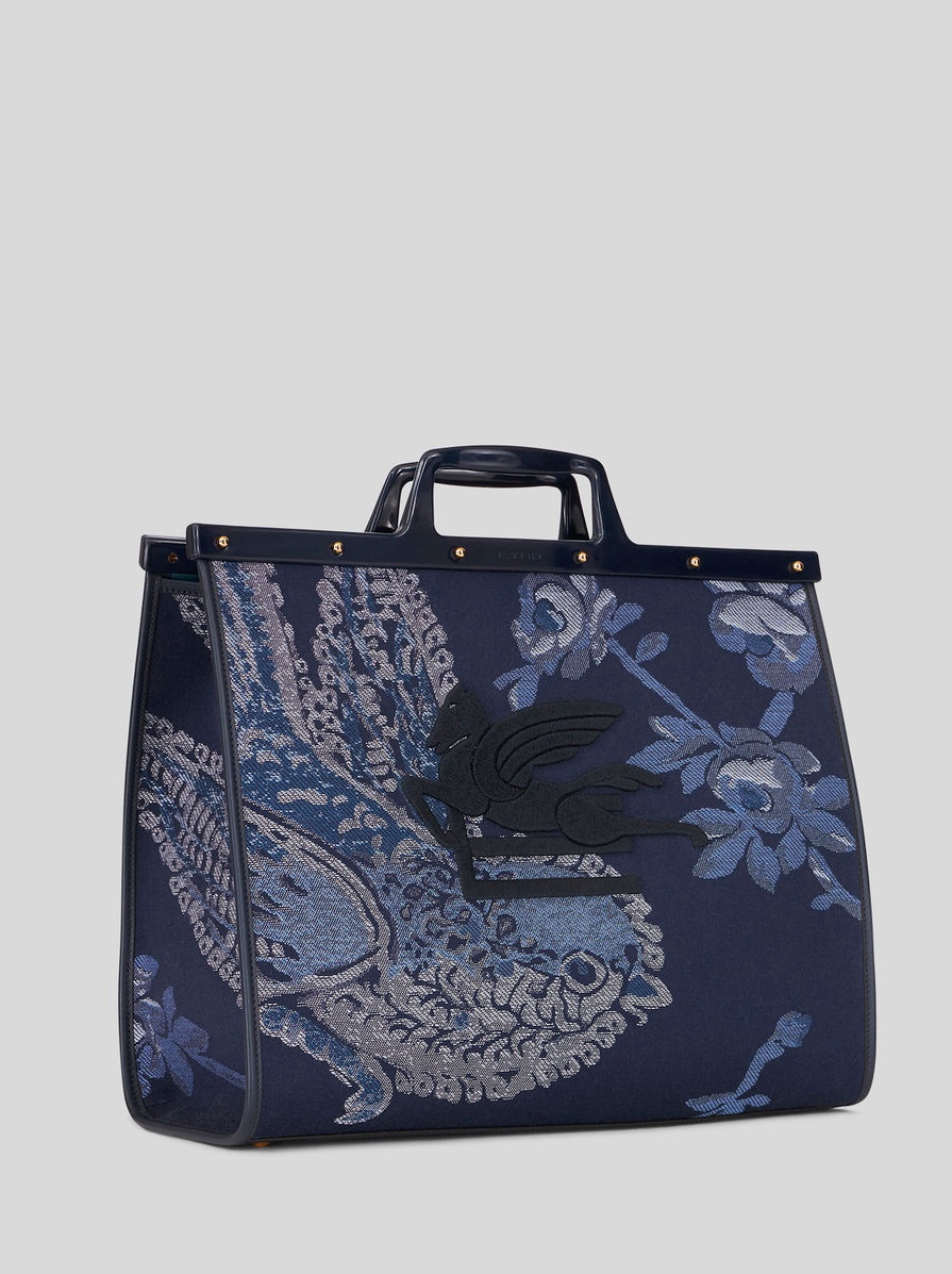LARGE JACQUARD LOVE TROTTER BAG WITH BIRDS - 5