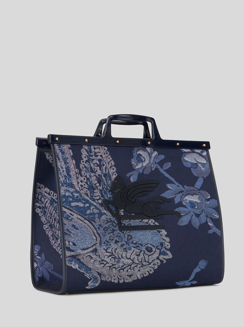 LARGE JACQUARD LOVE TROTTER BAG WITH BIRDS 5