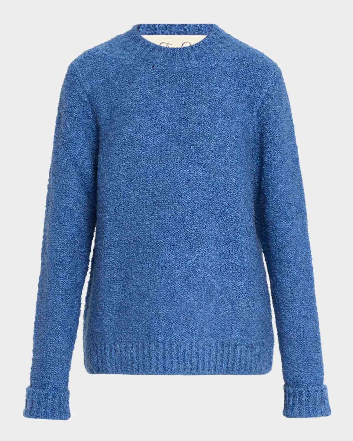 Cashmere Boucle Knit Crewneck Sweater - 1
