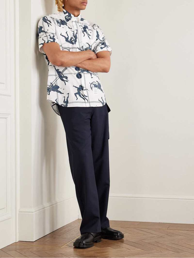 Thom Browne Button-Down Collar Printed Cotton-Poplin Shirt outlook